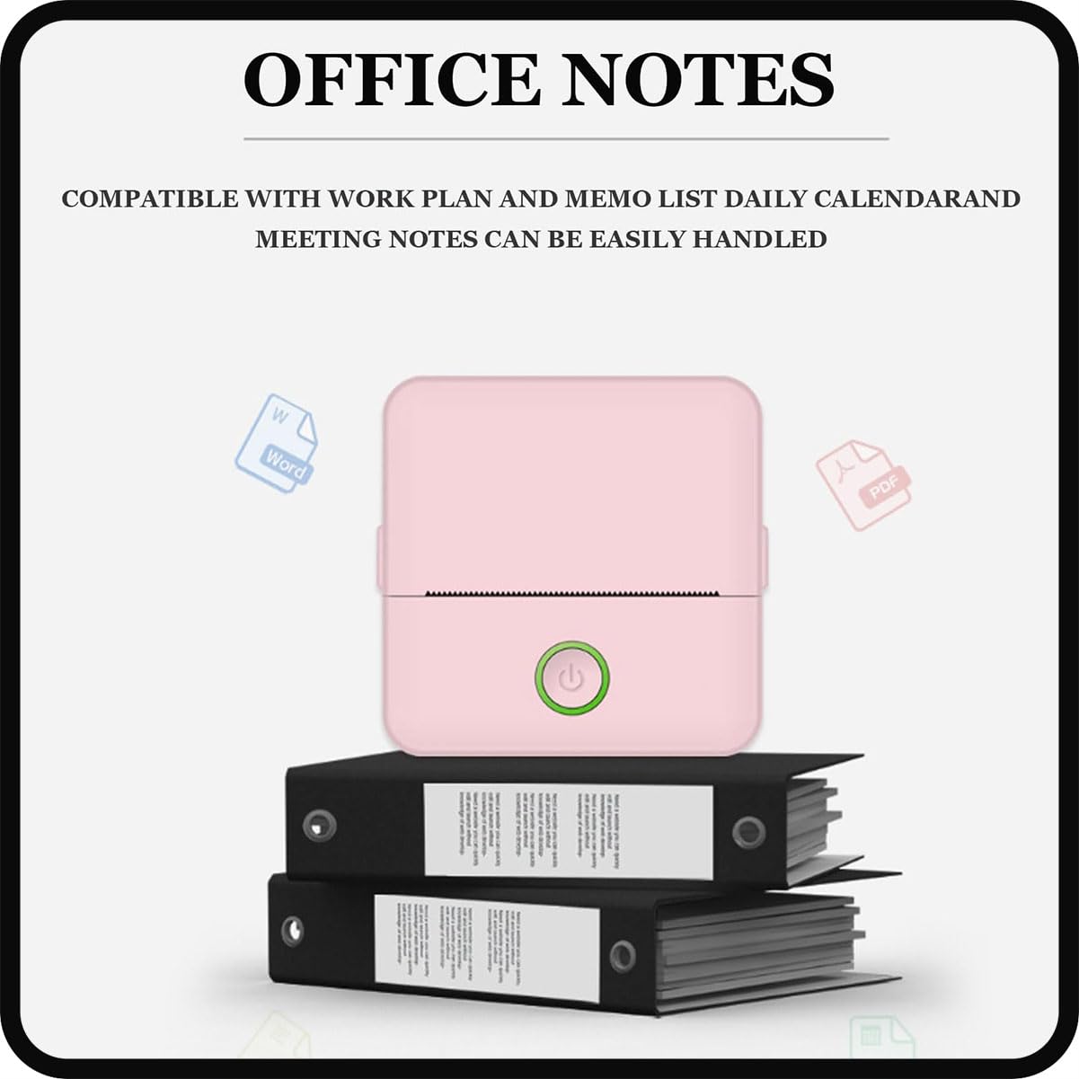APAAZO Doodle Dash Mini Printer - Portable Bluetooth Inkless Sticker Printer for Notes & Doodles - Pink | Perfect for School, Office & Creative Projects