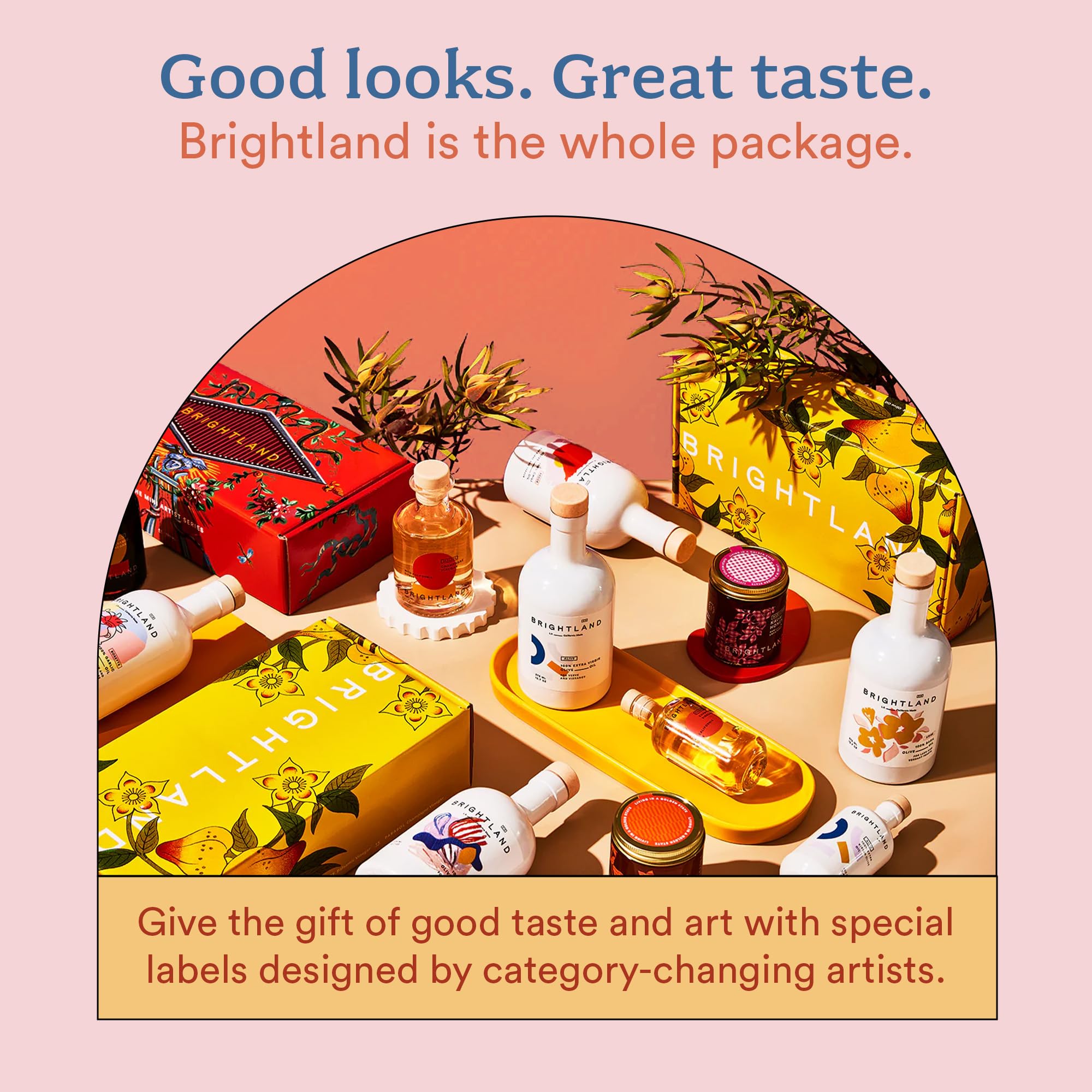 Brightland The Artist Capsule Cold-Pressed Extra Virgin Olive Oil Set - Infused with Garlic, Lemon, Basil & Chili Peppers, 12.7 fl oz (Pack of 4) | Oprah's Favorite Gourmet Cooking Oil for Salads, Pasta & Artisanal Recipes