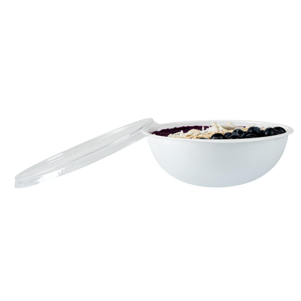 21oz Recyclable White Plastic Salad Bowls - 200 Pack Disposable Restaurantware for Pasta, Salads & Takeout | BPA-Free Food Containers for Catering, Parties & Meal Prep (Lids Sold Separately)