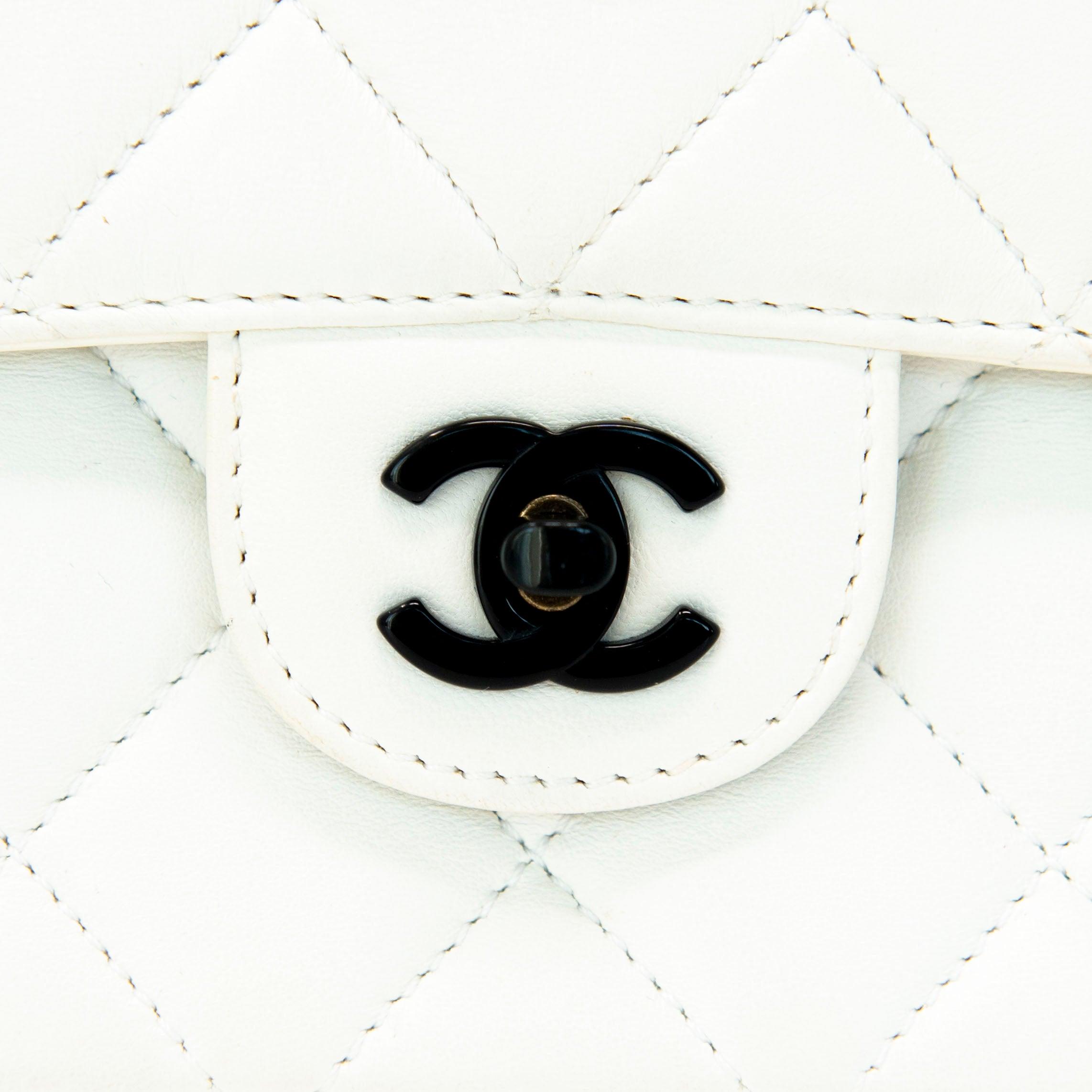 Vintage Chanel White Lambskin Classic Flap Bag - Luxury Leather Shoulder Handbag for Women | Perfect for Date Night, Parties & Special Occasions