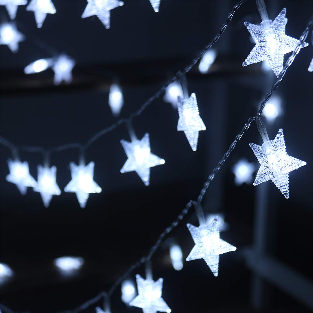 50 LED Waterproof Star String Lights - 16.4ft Battery Operated Fairy Lights for Outdoor & Indoor Use - Perfect for Christmas Trees, Weddings, Halloween, Camping, Birthday Parties & Home Decor