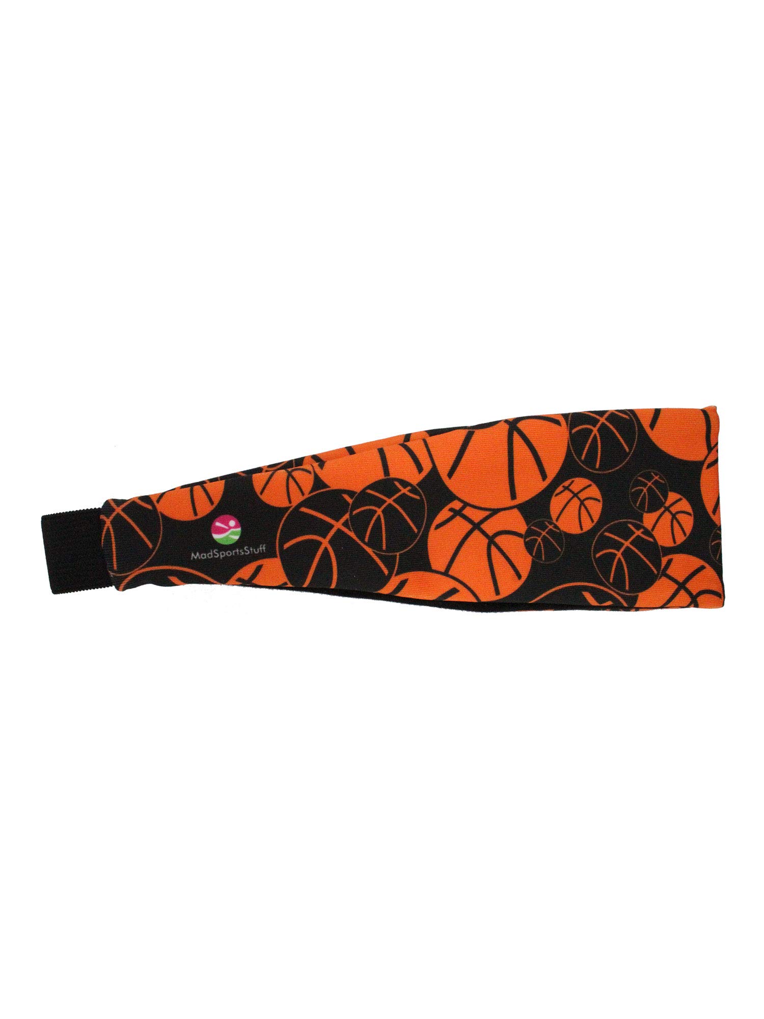 MadSportsStuff Crazy Girls Basketball Headband with Basketball Logos - Moisture Wicking Sports Headband for Women & Teens - Perfect for Basketball, Volleyball, Workouts & Gym Sessions