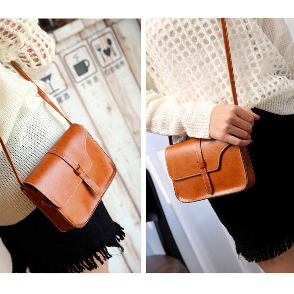 Women's Square PU Leather Crossbody Bag - Mini Shoulder Purse for Travel, Shopping & Daily Use