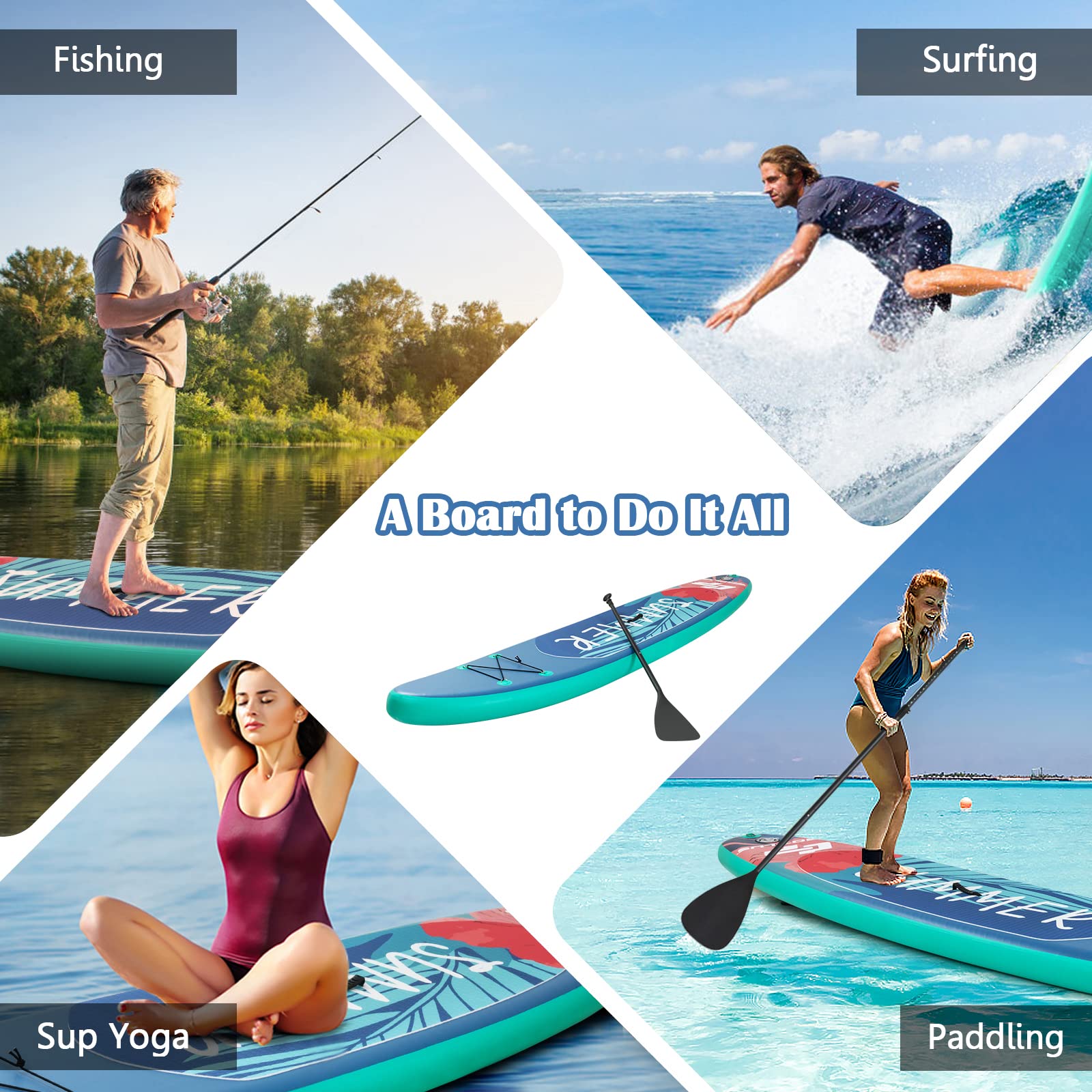 **SPORFIT 10.5'/11' Inflatable Stand Up Paddle Board - Ultra-Light Extra Wide SUP for Youth & Adults - Includes Premium SUP Accessories & Backpack - Perfect for Lakes, Rivers & Ocean Adventures**