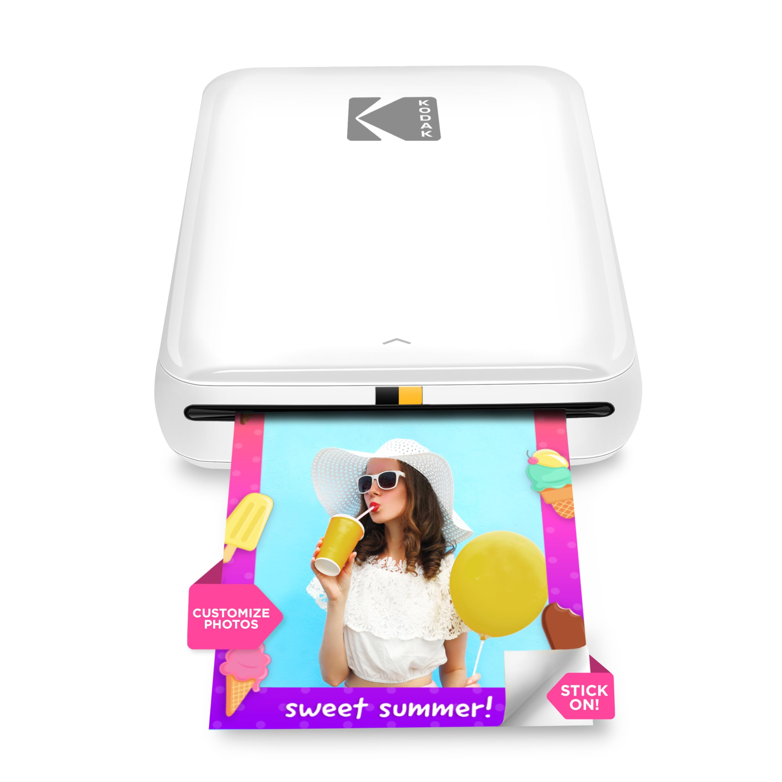 KODAK Step Wireless Mobile Photo Mini Color Printer (White) Go Bundle - Print Instantly from Phone, Perfect for Travel, Parties & Scrapbooking