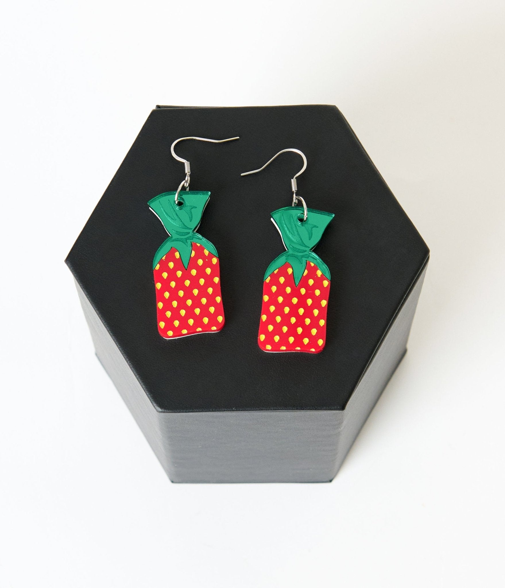 Strawberry Candy Earrings - Sweet & Cute Dangle Earrings for Women | Perfect for Valentine's Day, Summer Fashion & Gift Giving