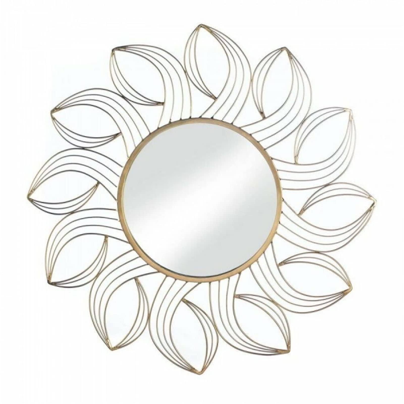 ALIDAM Gold Petal Wall Mirror - Elegant Vanity Mirror with Wall Mount for Bathroom, Bedroom & Entryway Decor