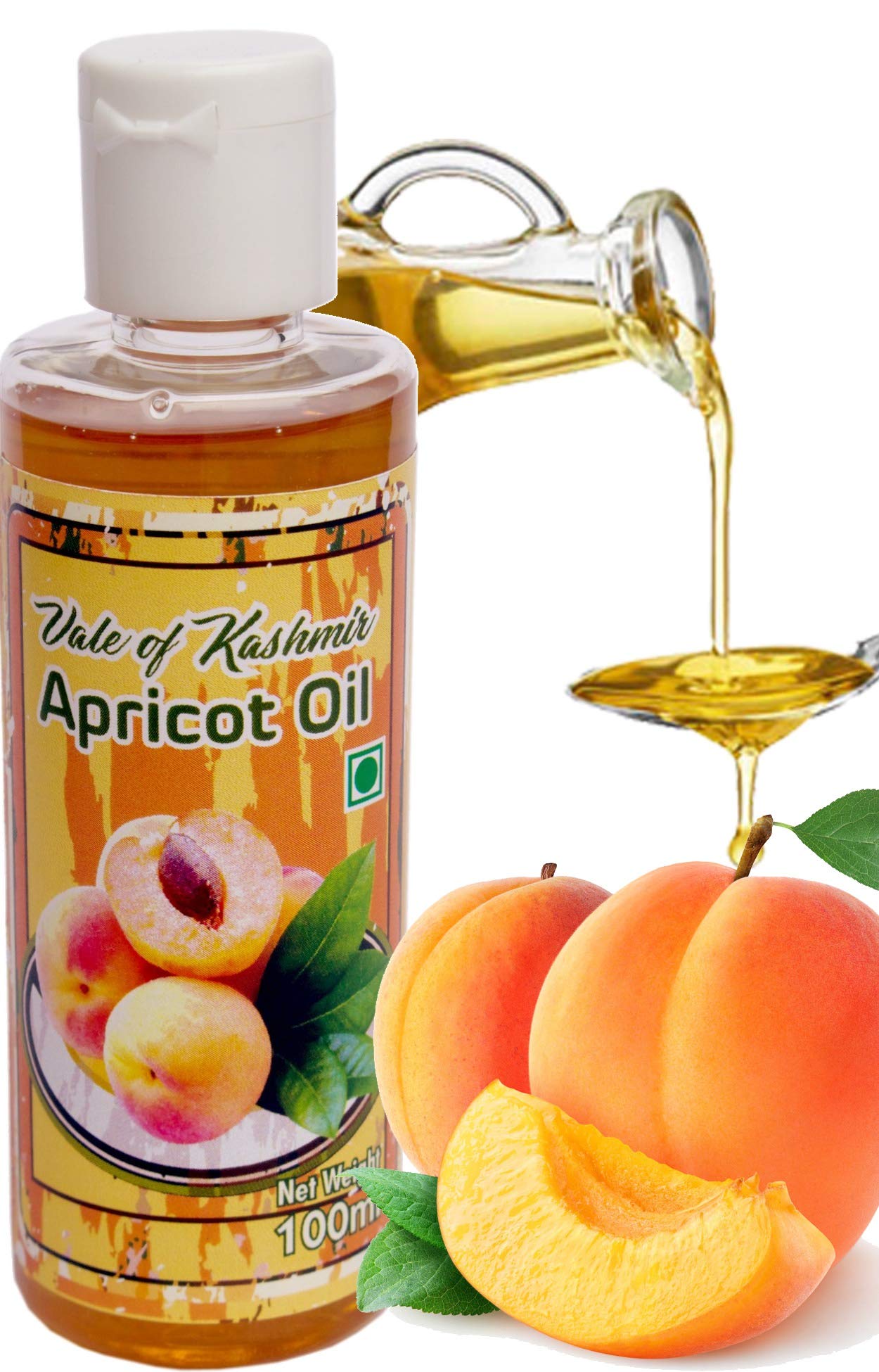 Pure Organic Apricot Kernel Oil 100ml - Cold Pressed, Undiluted for Skin, Hair & Salad Dressing | Non-Sticky, Natural Moisturizer for Face & Body Care | Perfect for DIY Beauty Recipes & Healthy Cooking