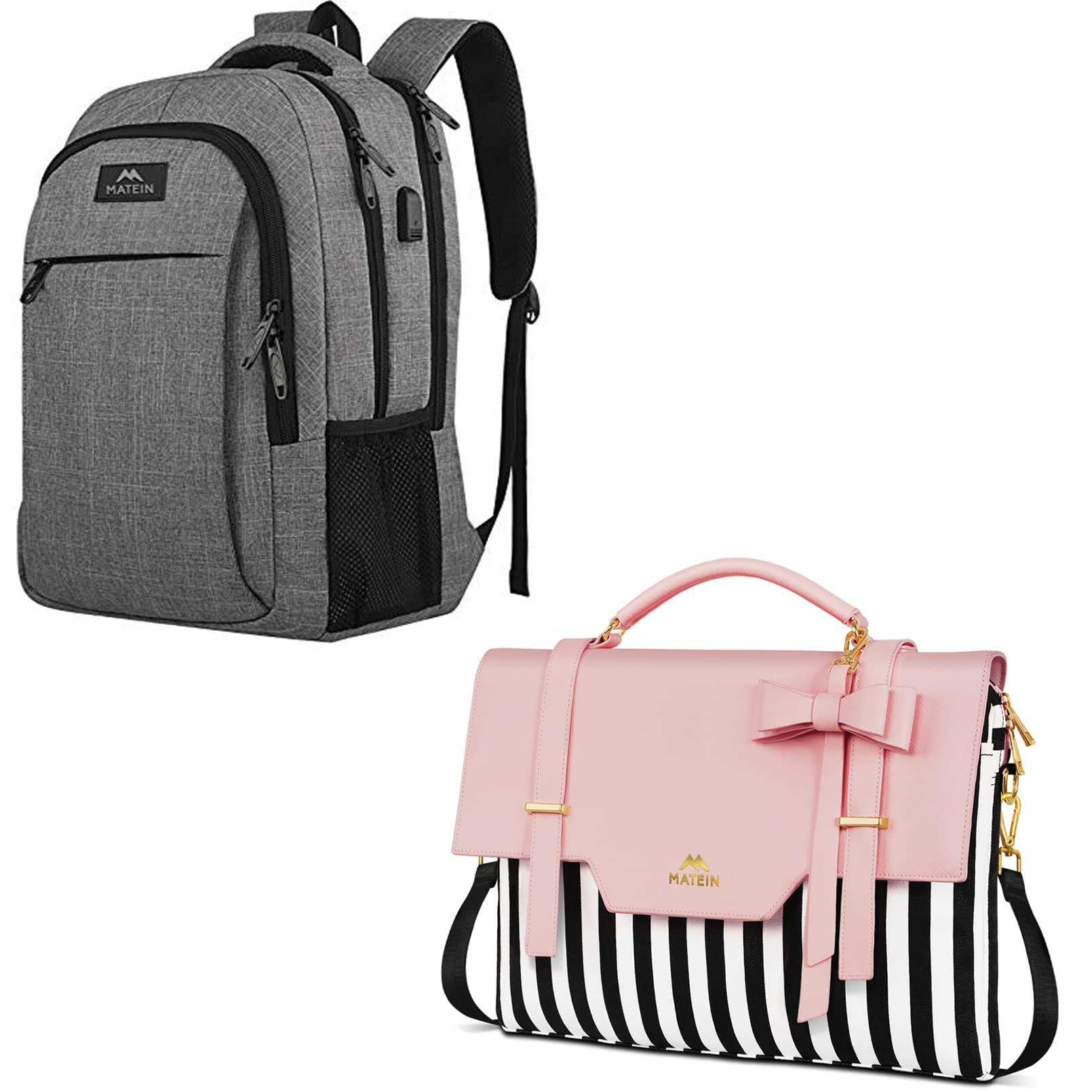 Matein Travel Laptop Backpack - Anti-Theft Slim Business Backpack for Women & Men, Durable 15.6 Inch Laptop Bag with Sleeve Case - Perfect for Commuting, Work, College & Airplane Travel