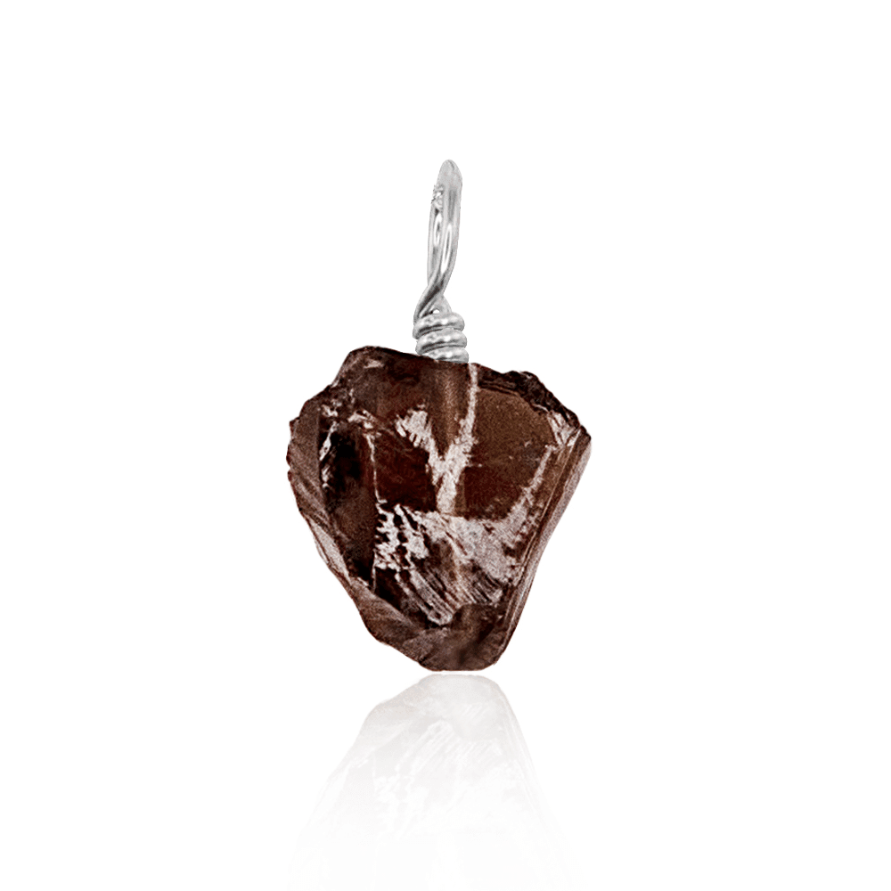 Natural Raw Smoky Quartz Crystal Pendant Necklace - Healing Stone Jewelry for Meditation, Energy Cleansing & Spiritual Gifts