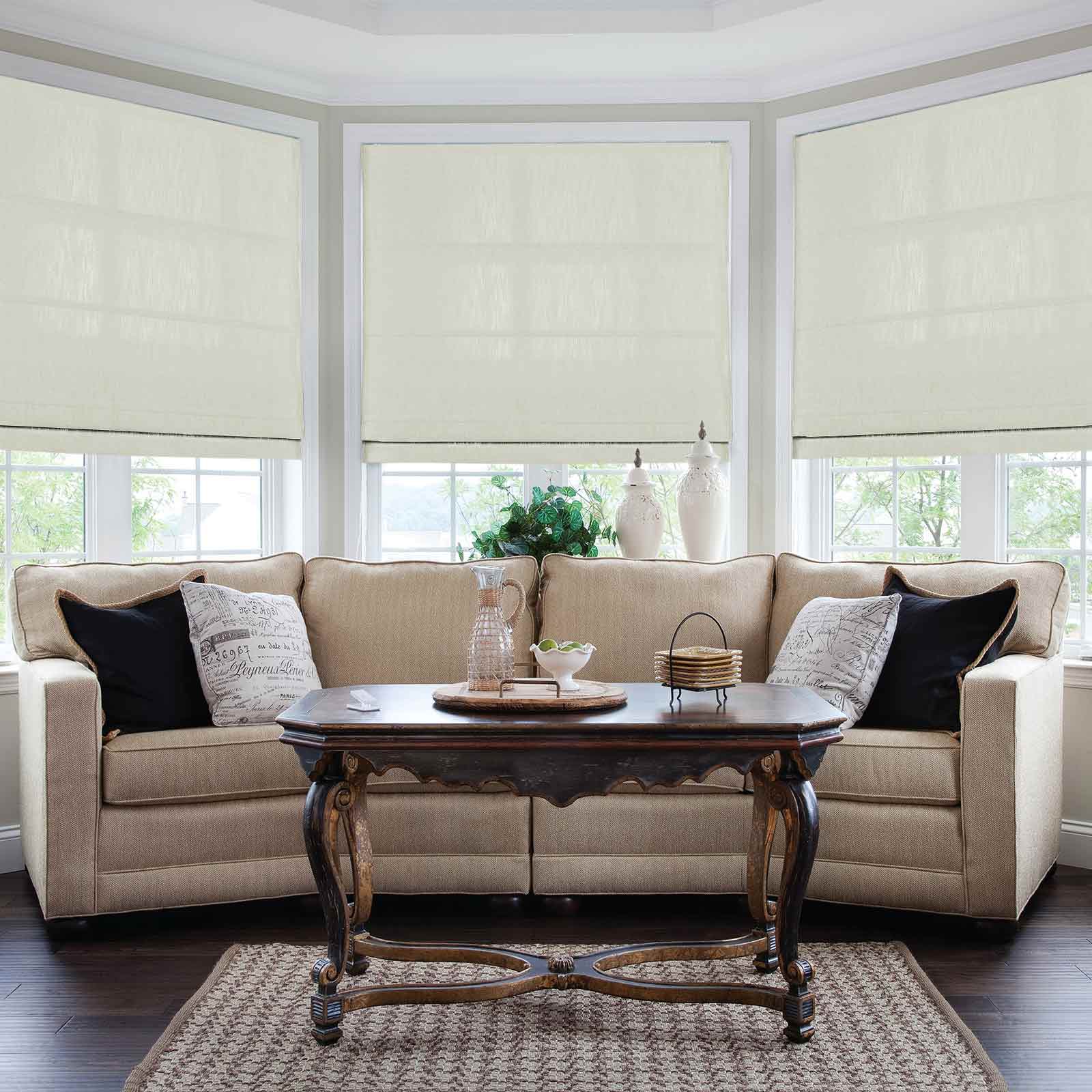 Isabella Cord Lift Cotton Roman Shade - Blackout Window Treatment for Living Room, Bedroom & Nursery - Easy Pull Cord Operation for Smooth Adjustments