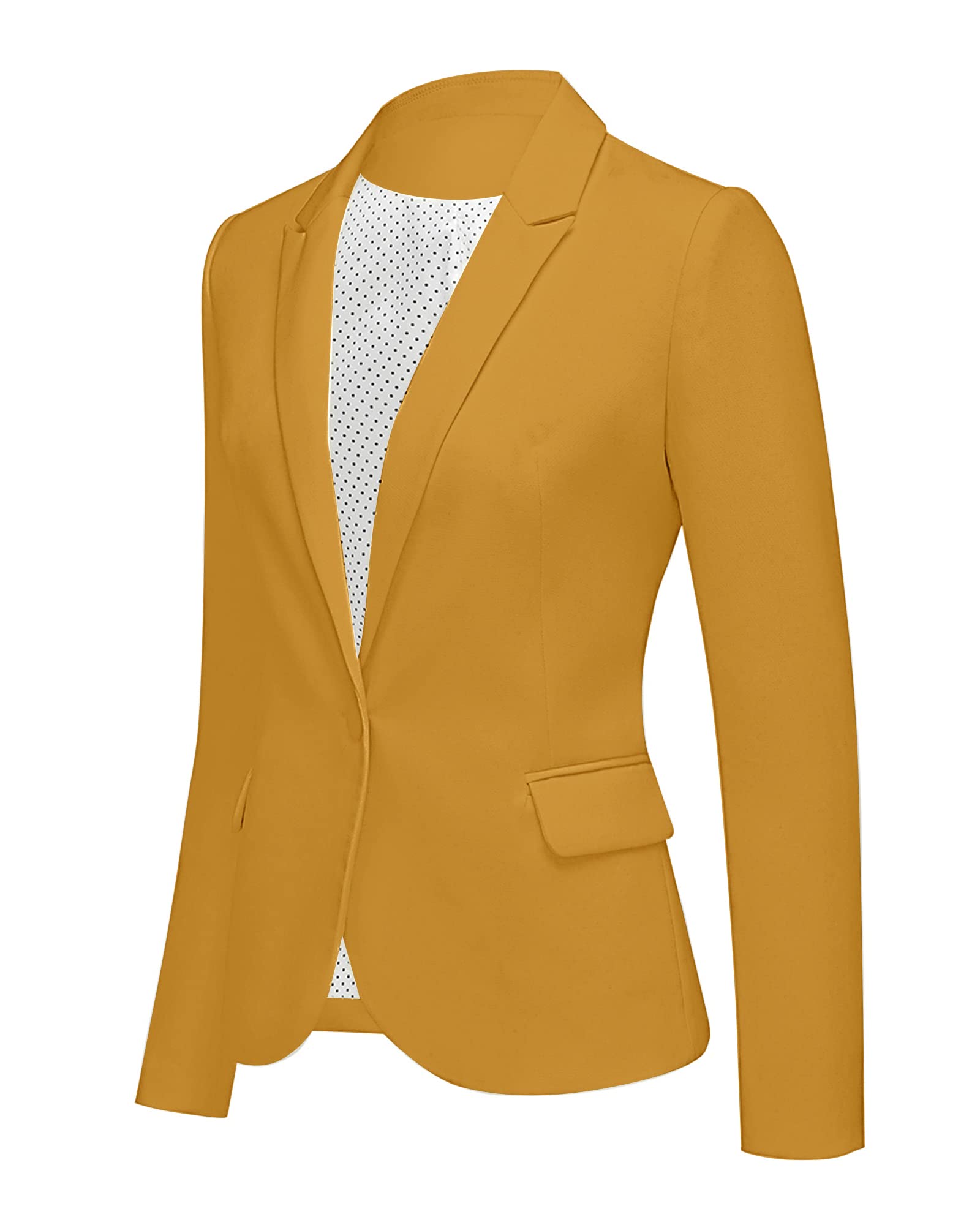 LookbookStore Women's Notched Lapel Blazer with Pockets - Professional Office Suit Jacket for Business, Work & Formal Occasions