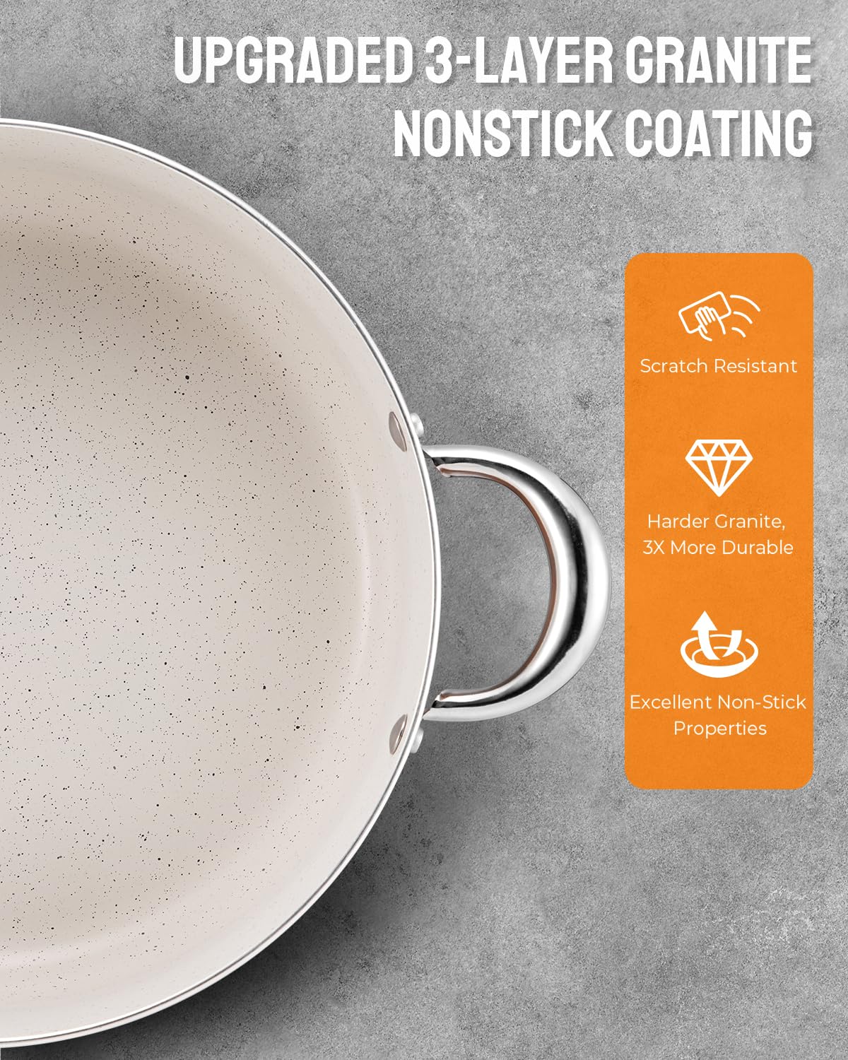 BEZIA 8 Quart Nonstick Stock Pot with Lid - Induction Compatible, Oven Safe Cooking Pot for Soups, Stews & Pasta - Perfect for Gas, Electric & All Stovetops - Ideal for Family Dinners & Meal Prep