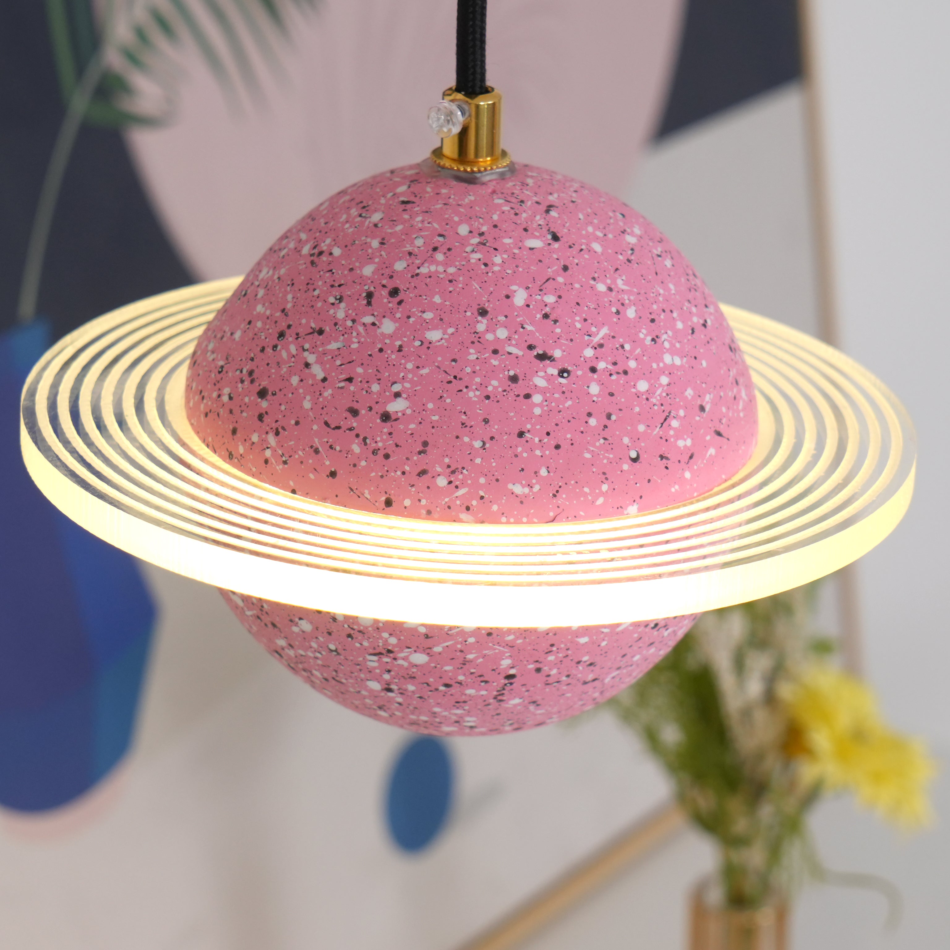 Artsy Planet Pendant Light - Modern Celestial Ceiling Fixture for Bedroom, Living Room & Nursery Decor | Solar System Inspired Lighting for Home & Office