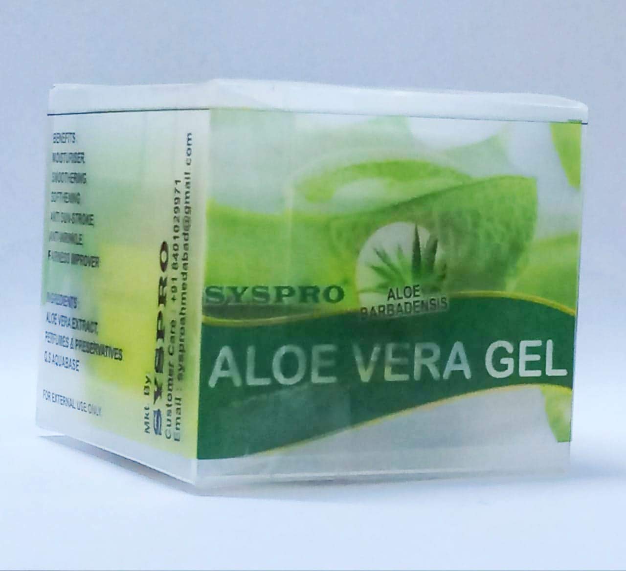SYSPRO Pure Aloe Vera Gel for Skin & Hair Care - Whitening, Anti-Aging, Acne Treatment, Moisturizer for Women & Men - Brightening Face Solution with Turmeric & Sandalwood (200g) - Perfect for Daily Skincare Routine, Sunburn Relief & Hair Hydration