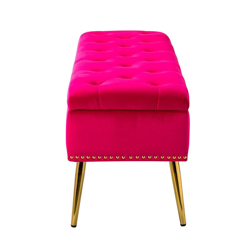 Lenore Upholstered Storage Bench with Cushion Seat - Modern Upholstered Ottoman for Bedroom, Living Room & Entryway - Multi-Functional Storage Furniture for Home Organization