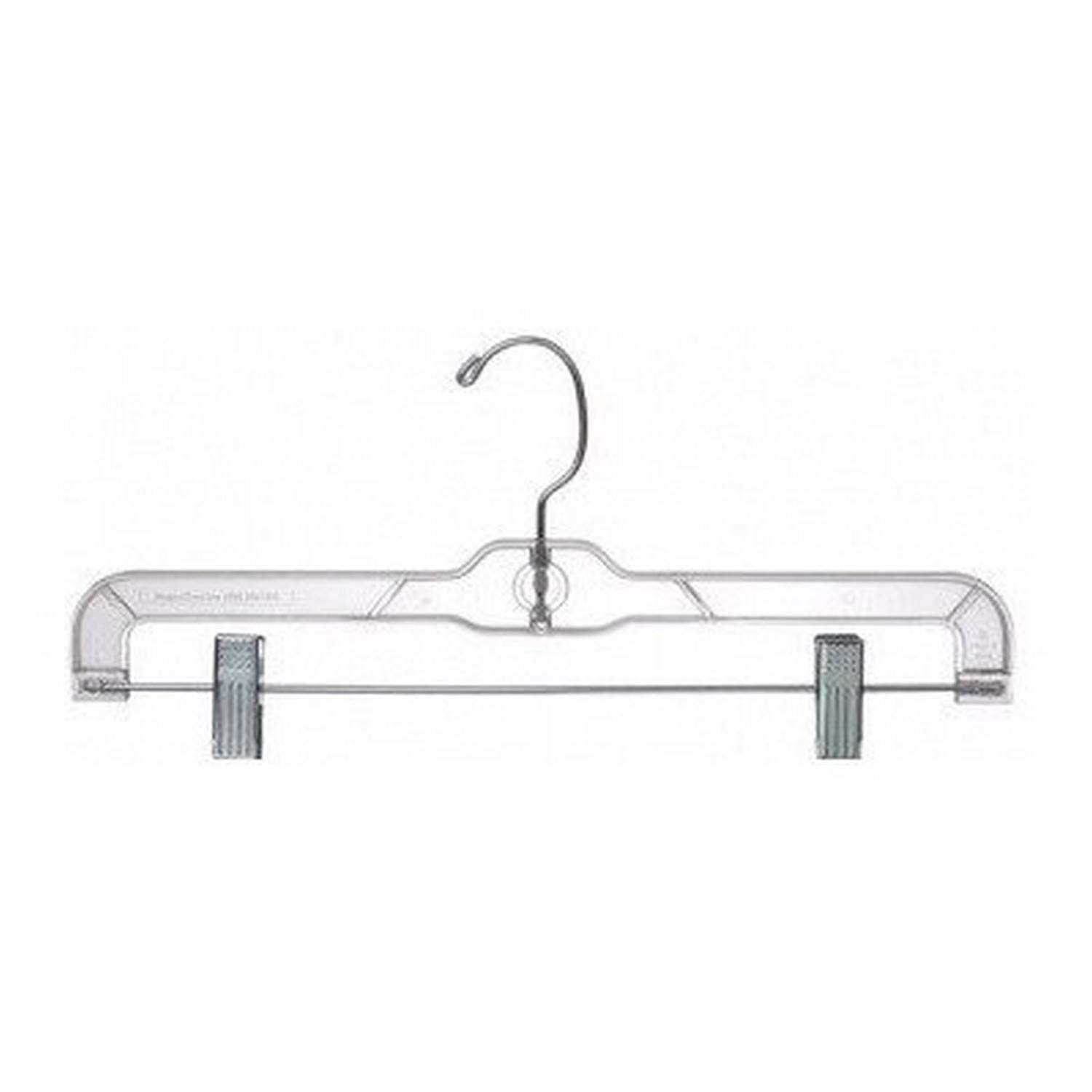 100-Pack Clear Plastic Clip Hangers for Pants & Skirts - Space Saving Closet Organizer for Home, Retail Stores & Laundry Rooms