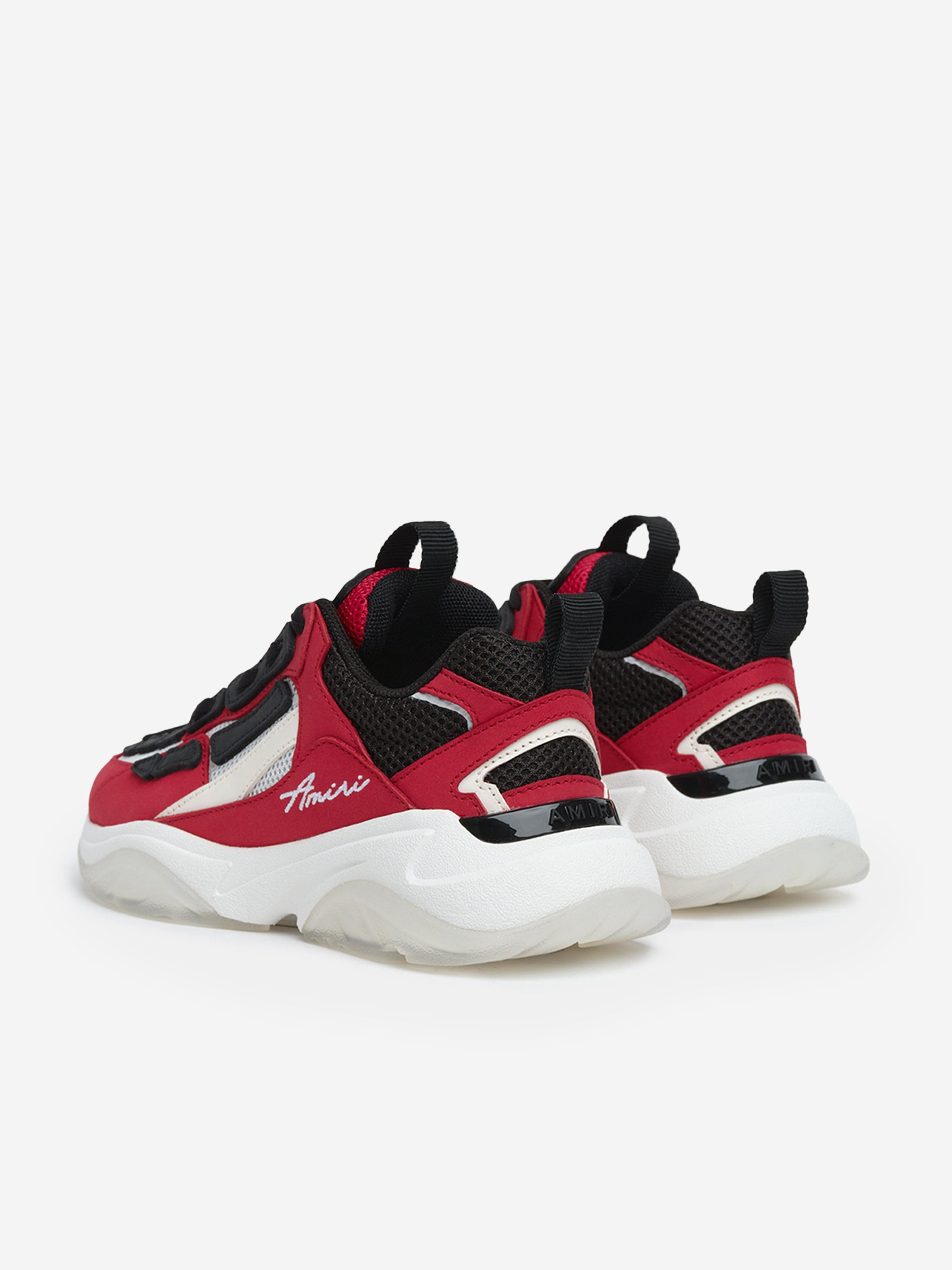 Amiri Kids Leather Bone Runner Sneakers - Red | Stylish & Comfortable Boys & Girls Athletic Shoes for Running, School & Casual Wear