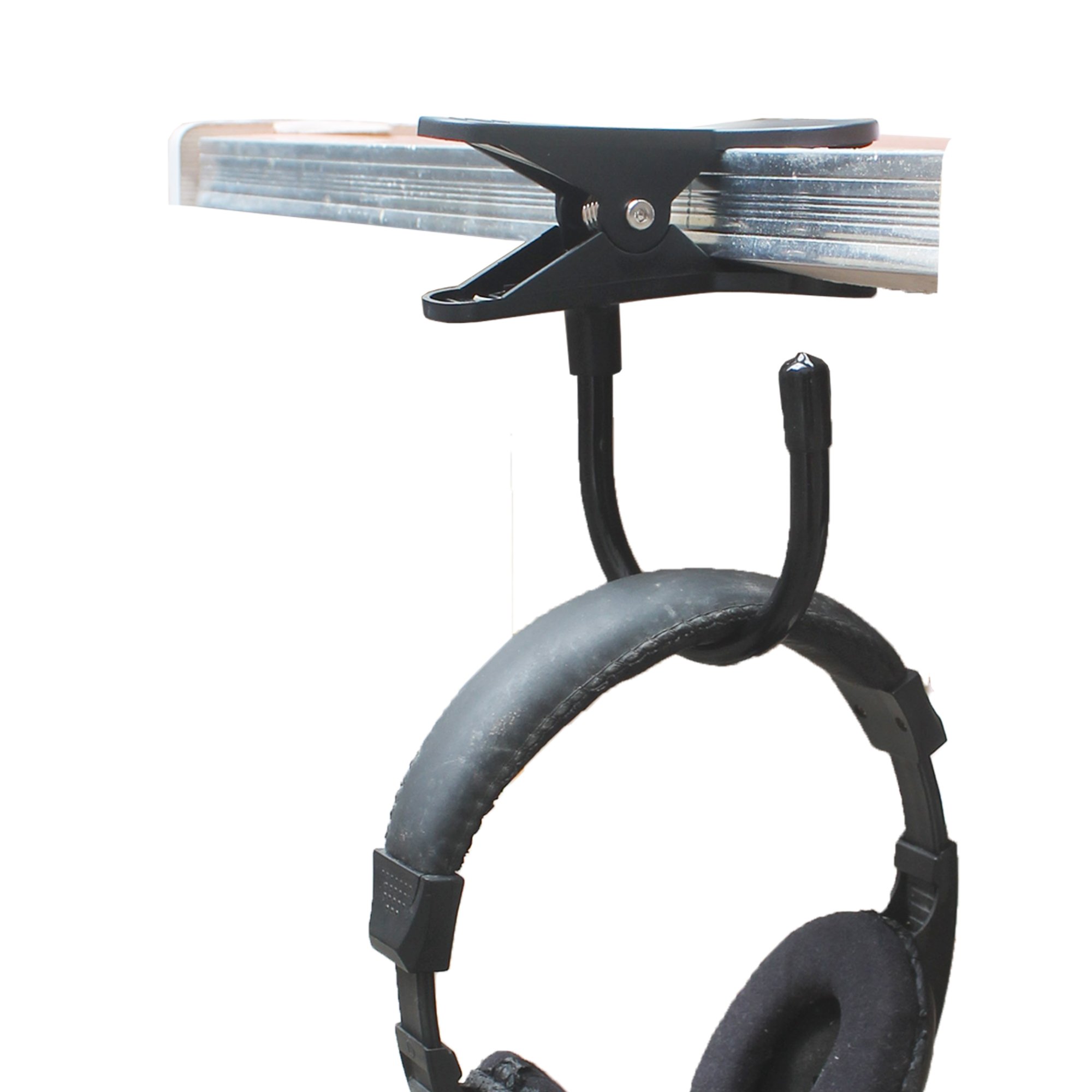 YYST Clip-On Headphone Stand for Desk - Adjustable Headset Hanger Holder Hook Fits Thick Desks Up to 50mm - Perfect for Gaming, Office & Home Workspace Organization (Headphones Not Included)