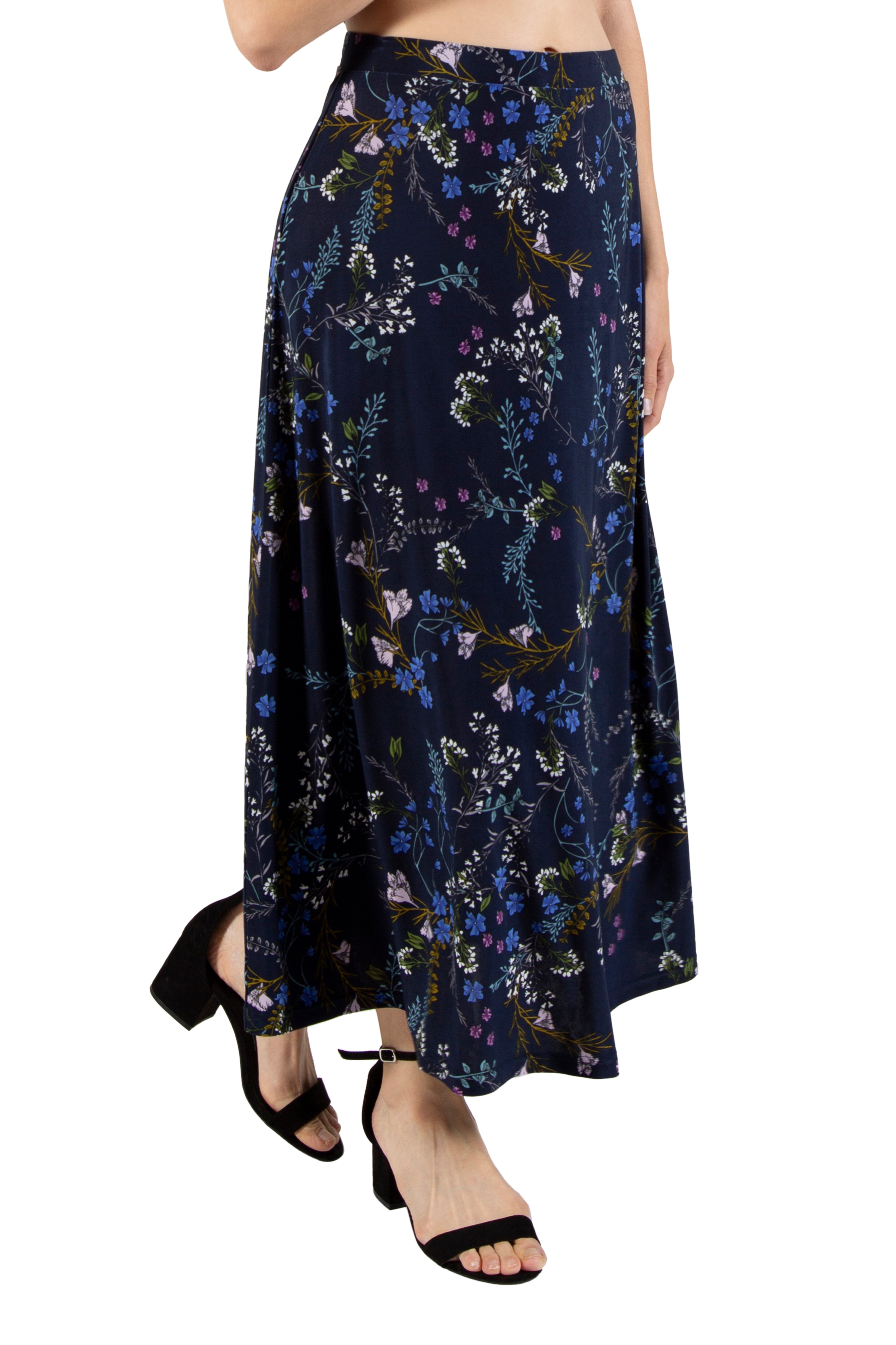 La Cera A-Line Printed Jersey Skirt for Women - Flowy Summer Skirt with Elastic Waist | Perfect for Beach, Vacation, and Casual Outfits
