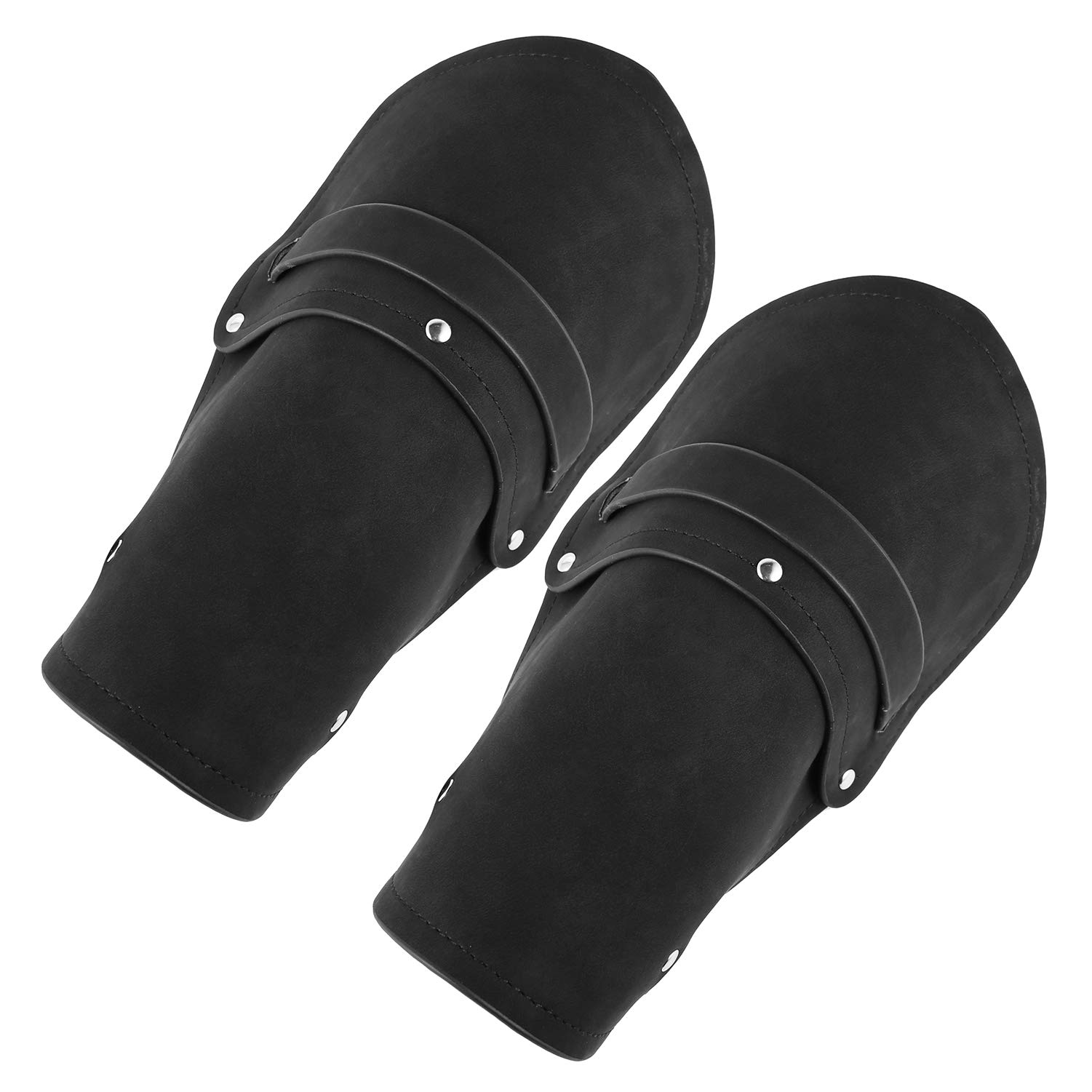 Medieval Leather Gauntlet Wristbands - 2 Pcs Wide Bracer Arm Armor Cuffs for LARP, Cosplay & Renaissance Fairs | HZMAN Premium Leather Wrist Protectors for Role Playing & Historical Reenactment