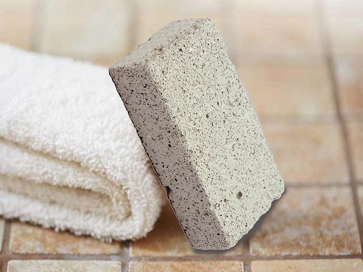 Natural Lava Pumice Stone for Dead Skin Removal - Callus Remover for Feet, Heels, Hands & Elbows | Exfoliating Pedicure Tool for Dry Skin - White Square Shape (Pack of 1) - Perfect for Home Spa, Pedicures & DIY Foot Care