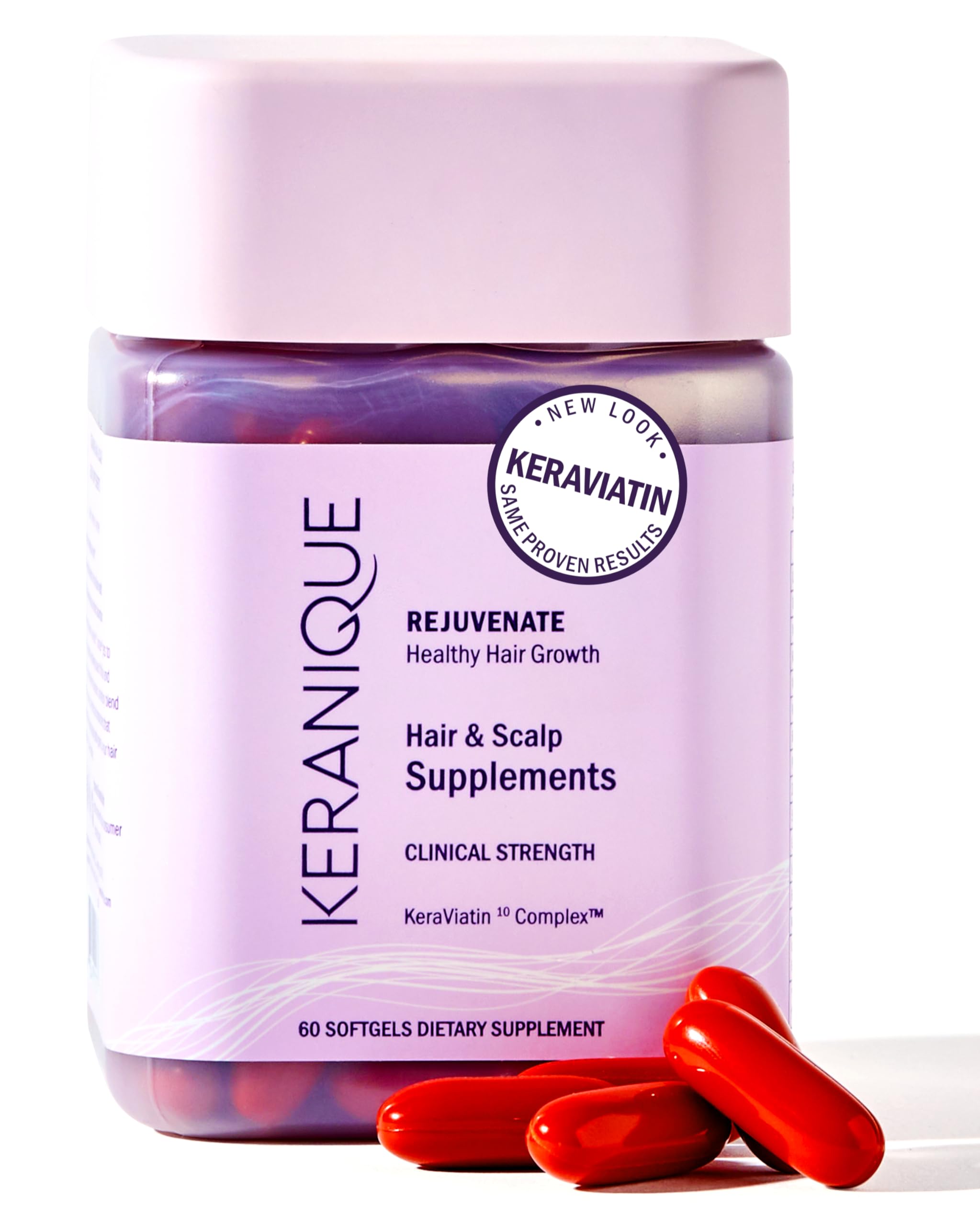 Keranique Hair Growth Supplements & Repair Shampoo Conditioner Set - Thickening & Volumizing Treatment for Thinning Hair | Perfect for Daily Hair Care Routine & Post-Chemo Recovery