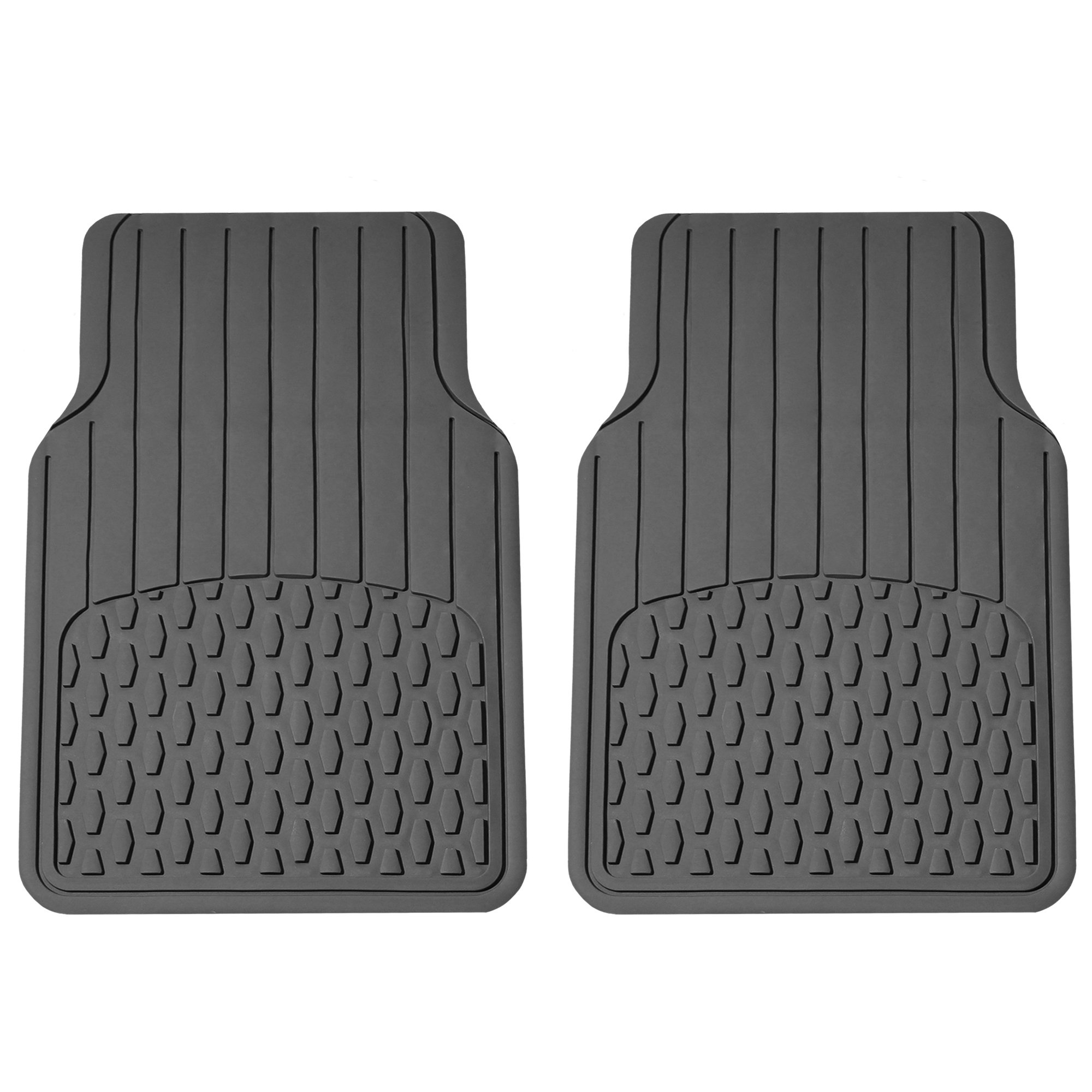TLH 4-Piece All-Weather Car Floor Mats - Durable Vinyl, Trimmable Design, Gray Color - Perfect for SUVs, Trucks & Sedans - Waterproof & Easy to Clean