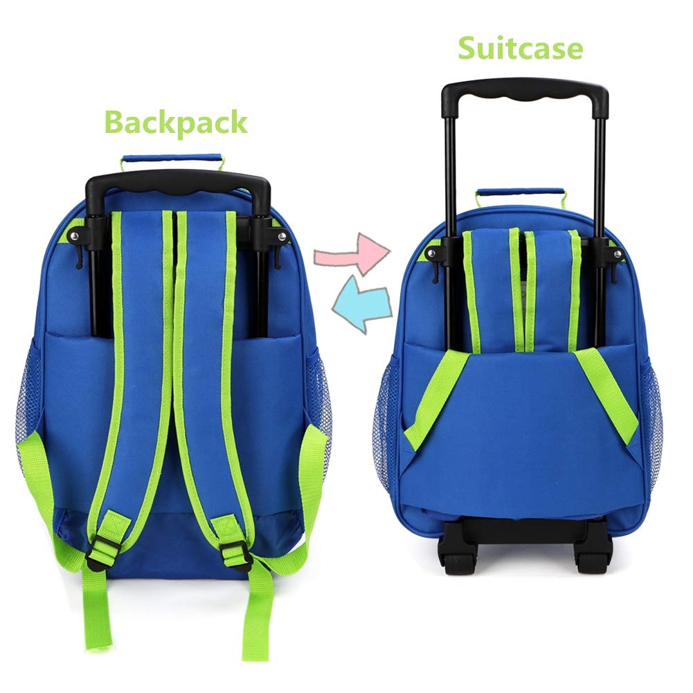 Yodo 3-Way Kids Suitcase with Wheels - Convertible Toddler Rolling Backpack for Travel, School & Sleepovers | Lightweight Carry-On Luggage for Boys & Girls