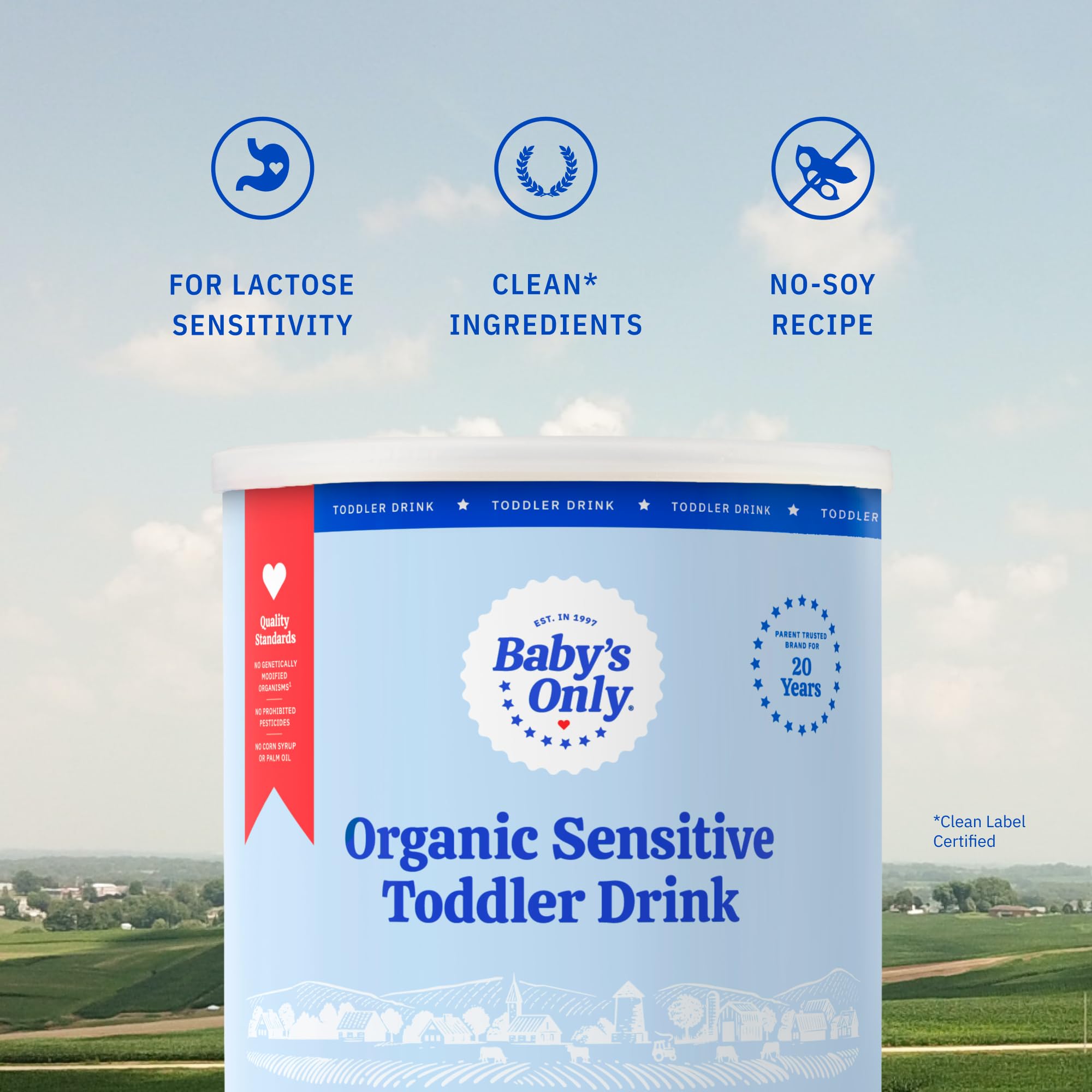 Organic LactoRelief Toddler Formula for Lactose Sensitive Babies 12+ Months - Soy & Dairy Free Milk Powder, 12.7oz (6 Pack) - Gentle Nutrition for Digestive Comfort, Daycare & Travel Feeding