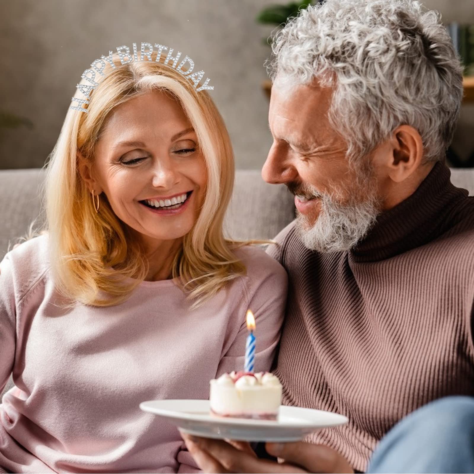 **CIEHER Rhinestone Birthday Tiara - Silver Queen Crown for Women & Girls | Elegant Birthday Headband & Party Accessories | Perfect for Birthday Celebrations, Bachelorette Parties & Special Events**