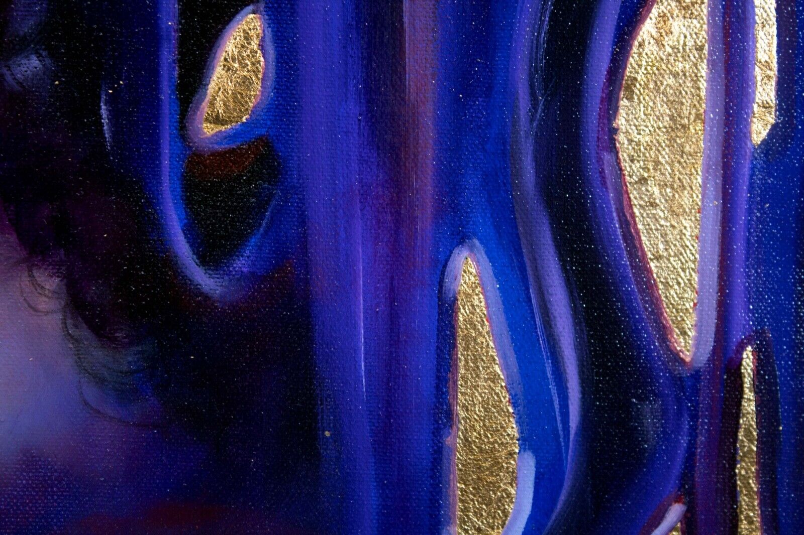 Christopher Adam Williams Lift Every Voice Diptych Oil Painting on Canvas with Gold Leaf - Elegant Wall Art for Living Room, Office & Gallery Decor