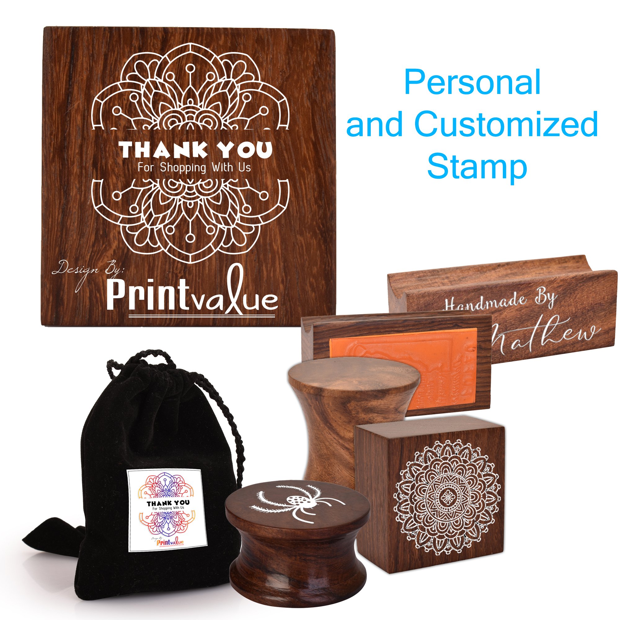 Wooden Rubber Stamps for Card Making - Lace Mandala Printed Pattern Craft Gift for DIY Scrapbooking, Invitations, and Wedding Decorations