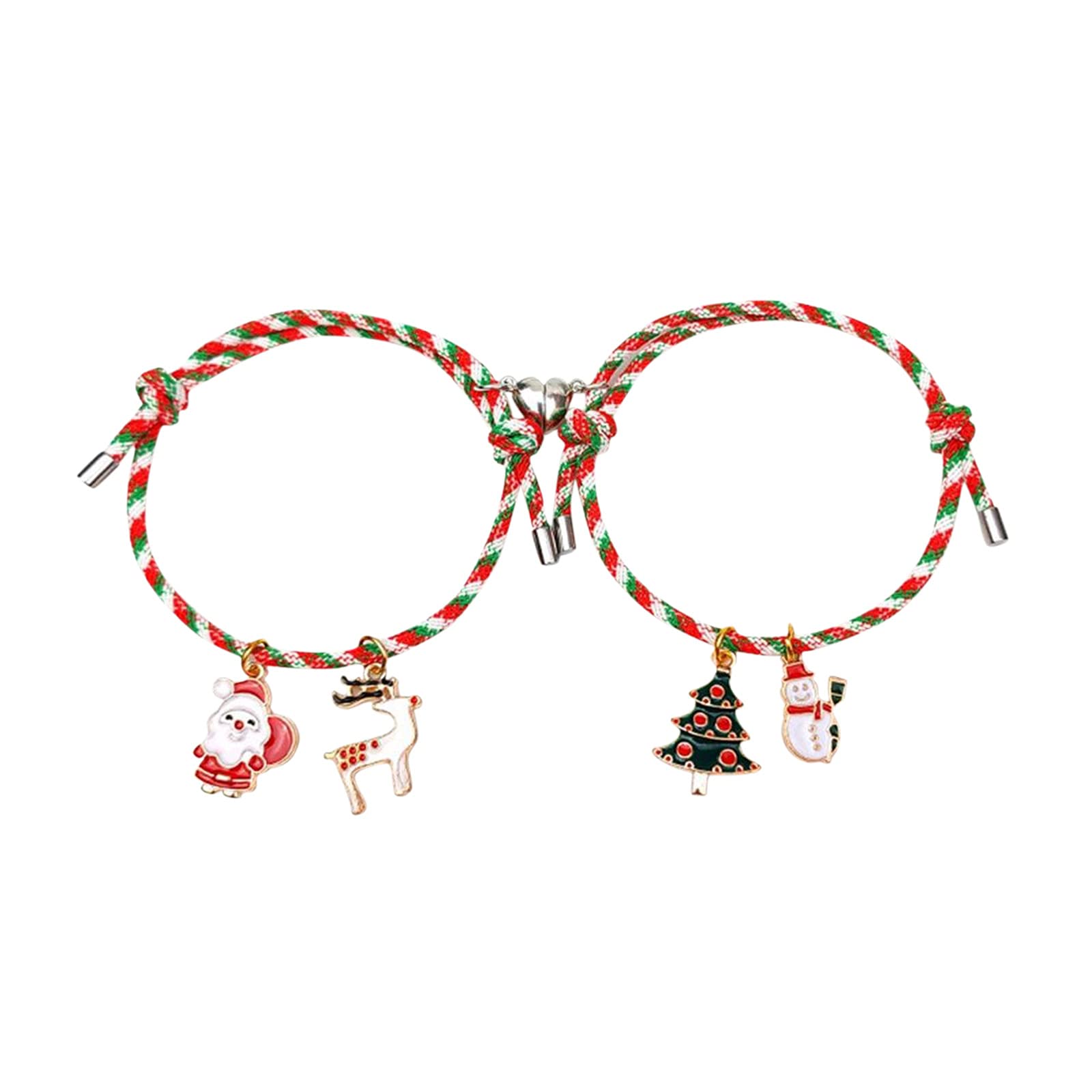 Johtae Magnetic Couple Bracelet Set - Alloy Love Bracelets for Women & Men, Romantic Christmas Holiday Jewelry Gifts, Perfect for Anniversaries, Valentine's Day & Couple Parties