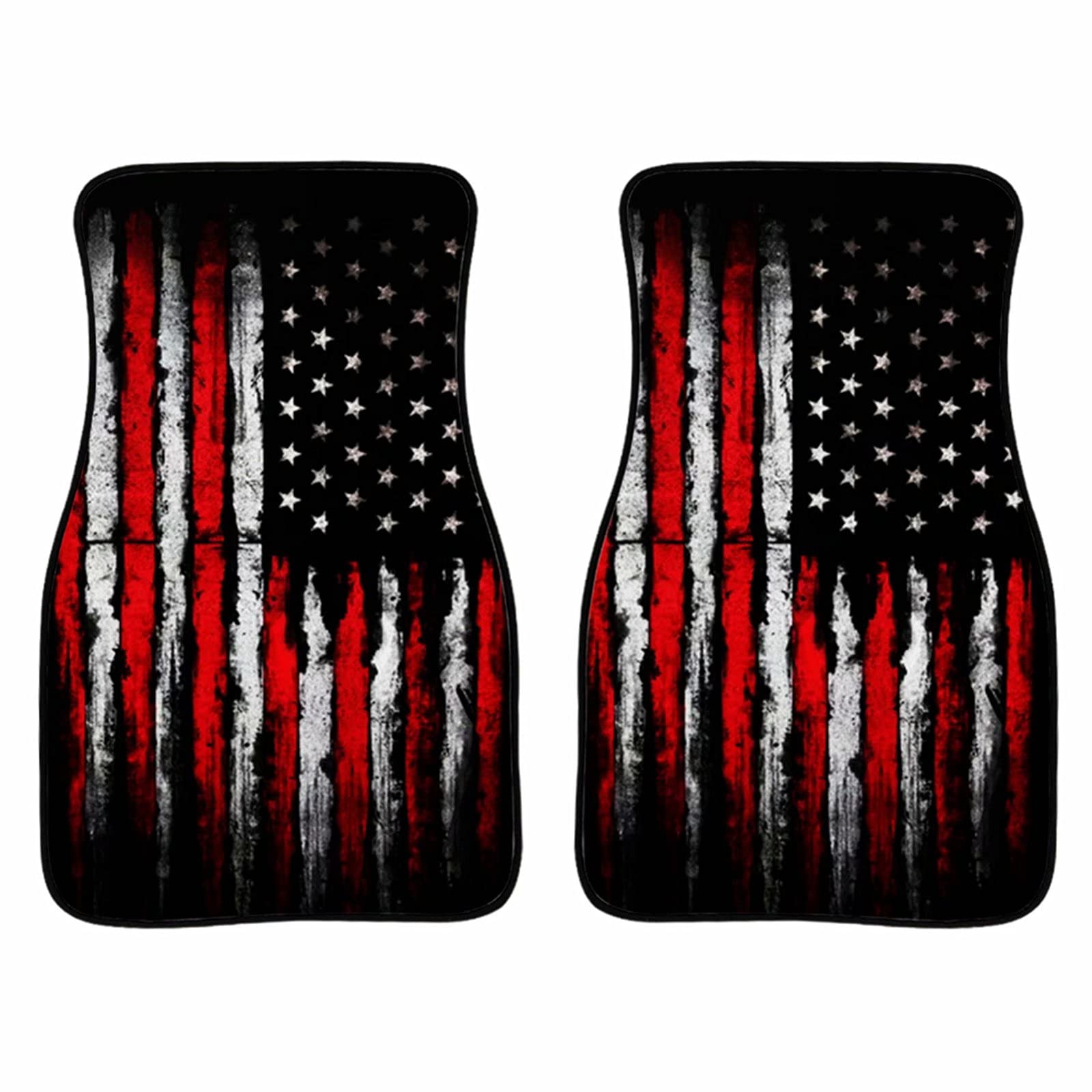 SEANATIVE Vintage American Flag Car Floor Mats - Non-Slip Rubber Floor Liners for SUV, Truck, Van - USA Patriotic Auto Interior Accessories & Decorative Parts - Perfect for 4th of July, Memorial Day & Road Trips