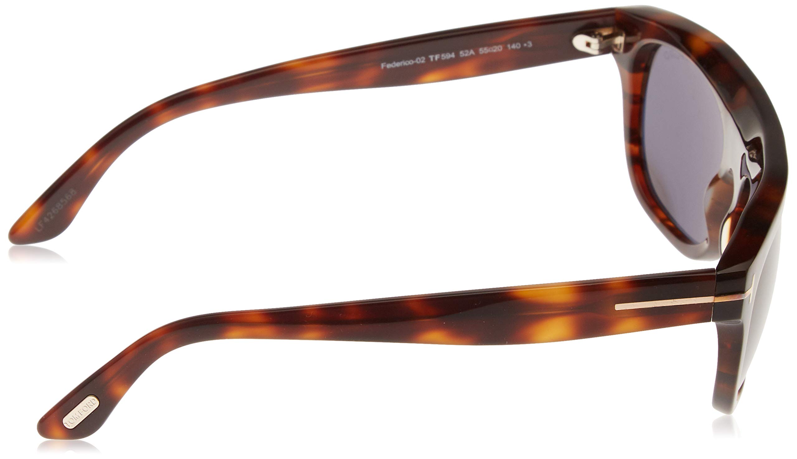 Tom Ford FT0594 52A Federico-02 Havana Rectangular Sunglasses for Men | UV Protection Polarized Lenses | Perfect for Driving, Beach & Outdoor Activities