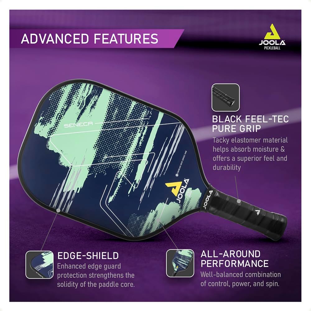 JOOLA Seneca FDS 14 Pickleball Paddle - Premium Carbon Fiber Surface for Enhanced Spin & Control - Perfect for Intermediate & Advanced Players - Ideal for Outdoor & Indoor Court Play