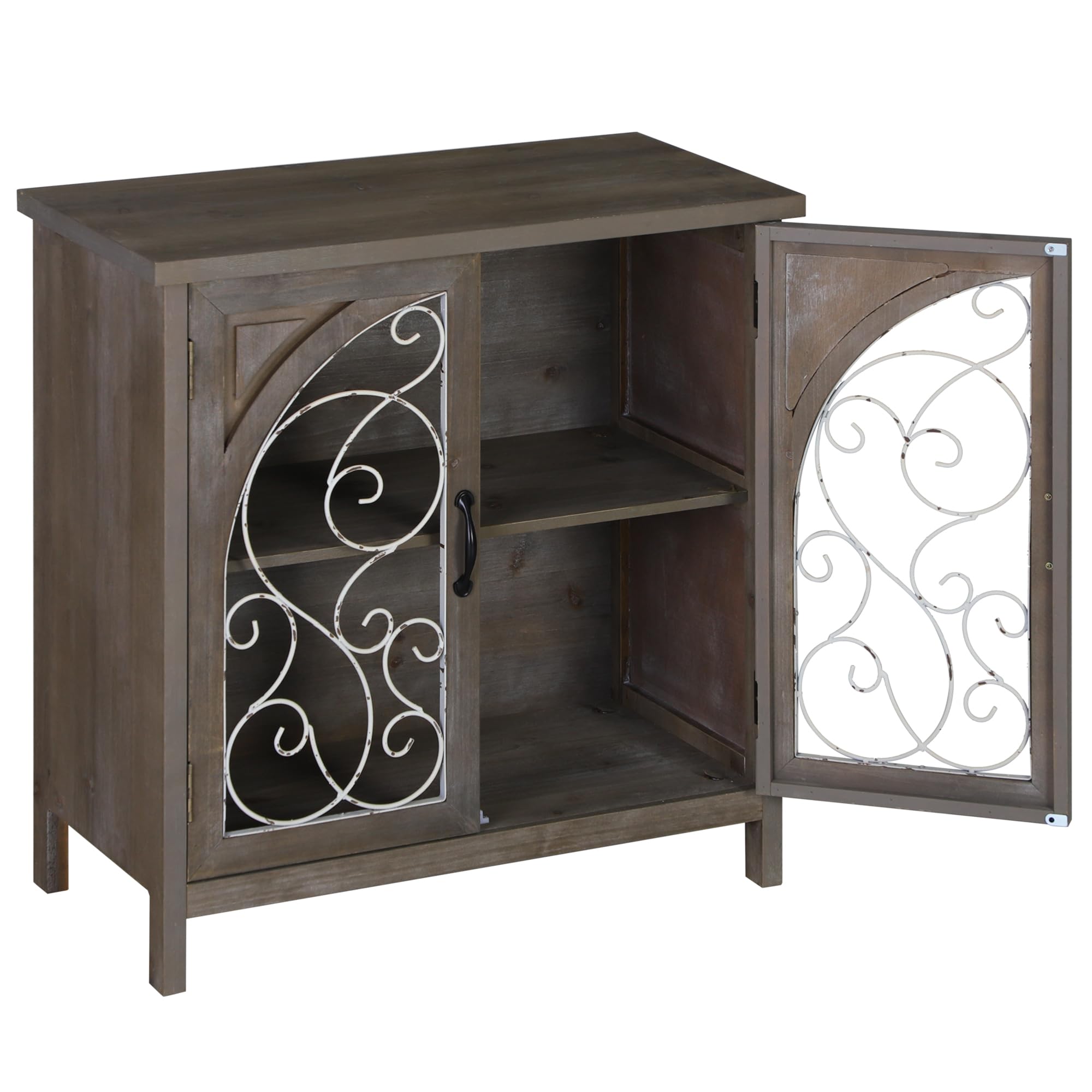 MAISON ARTS 2-Door Farmhouse Storage Cabinet with Adjustable Shelves - Entryway Organizer, Kitchen Buffet & Wine Storage Solution for Living Room, Dining Room & Home Decor