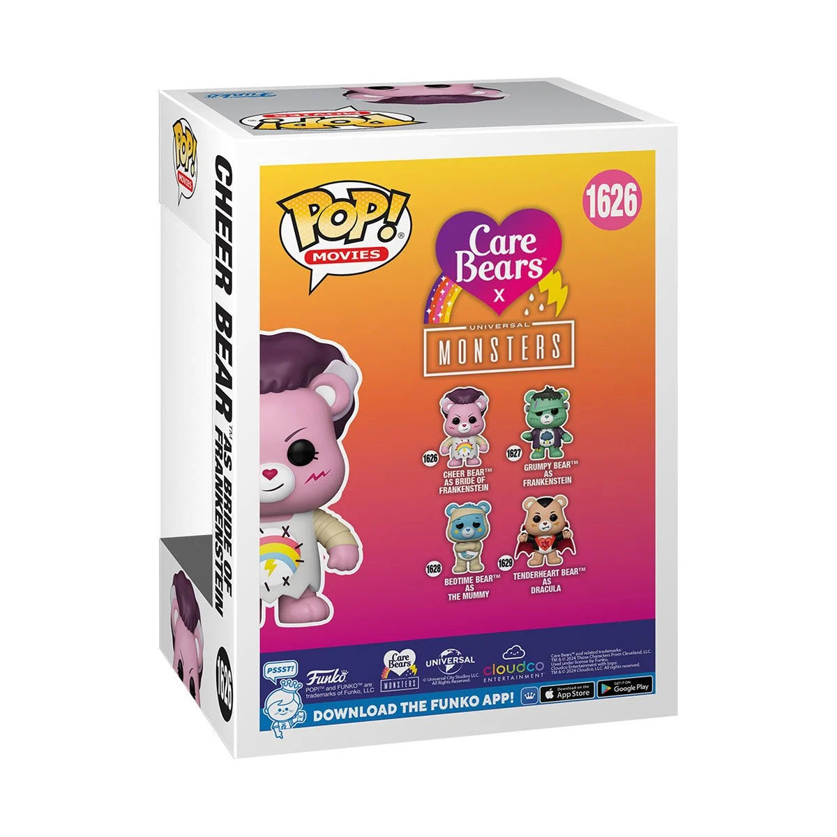 Funko Pop! Vinyl Figure #1626 - Care Bears x Universal Monsters Cheer Bear as Bride of Frankenstein | Collectible Toy for Horror Fans & Care Bears Lovers | Perfect for Display, Gifts, and Pop Culture Collections