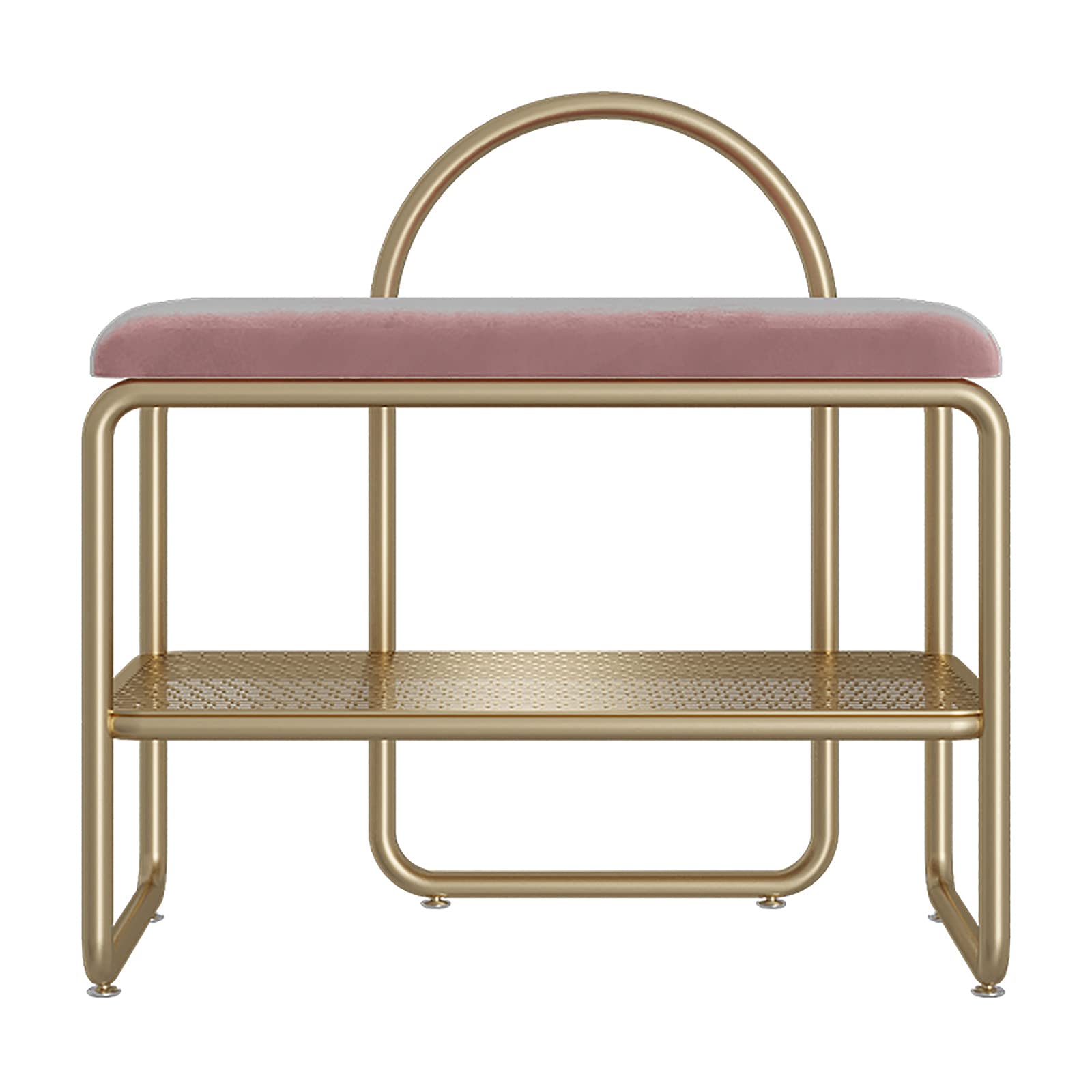 XIAOQIAO Shoe Bench with Storage - Modern Nordic Style Iron Shoe Rack with Seat Cushion - Entryway Hallway Organizer for Home, Closet & Dorm Room (62x32x45cm) - Perfect for Small Spaces & Quick Shoe Changes