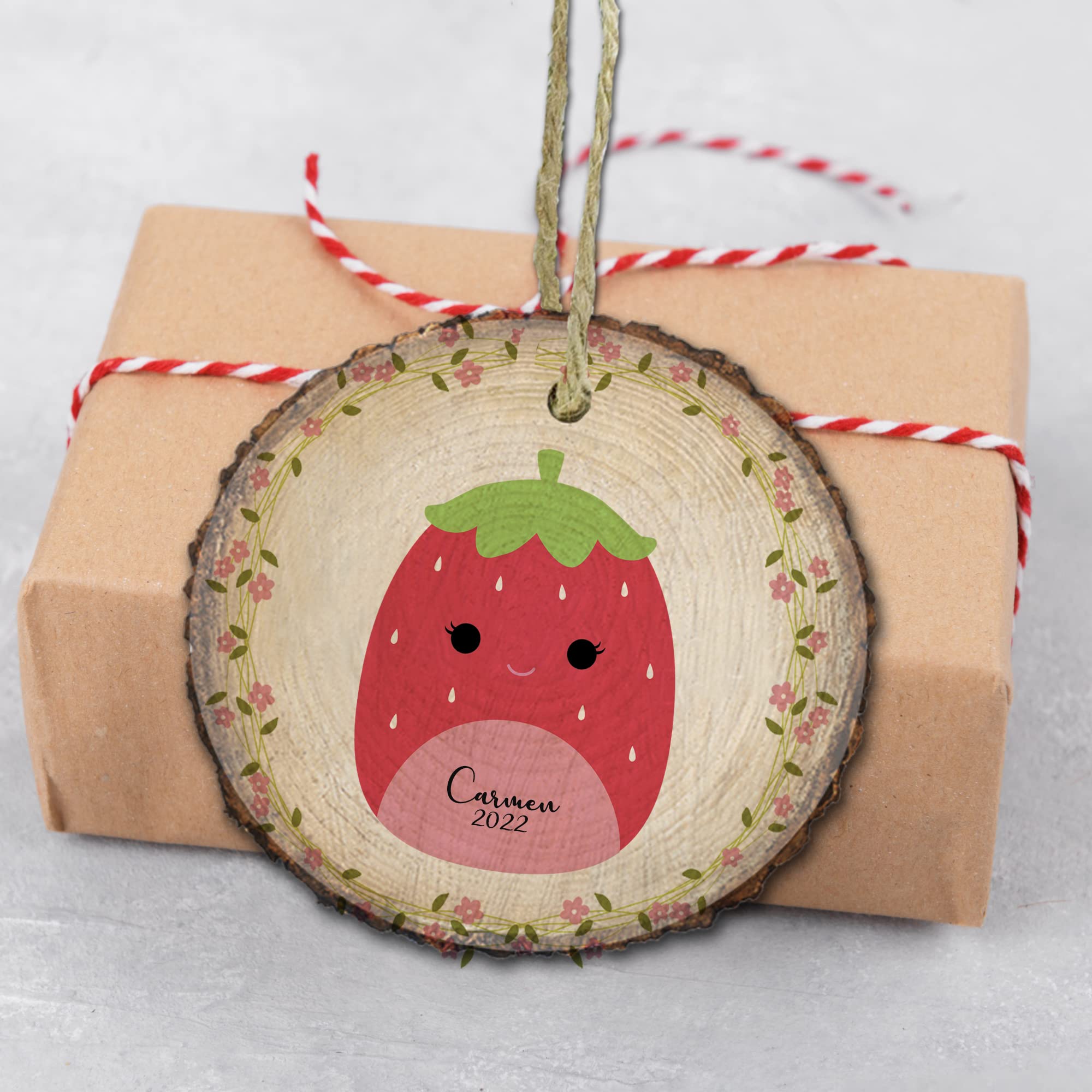 Soft Strawberry Plush Squishy Toy - Christmas Tree Ornament & Kids Stocking Stuffer Gift, Handmade Personalized 3