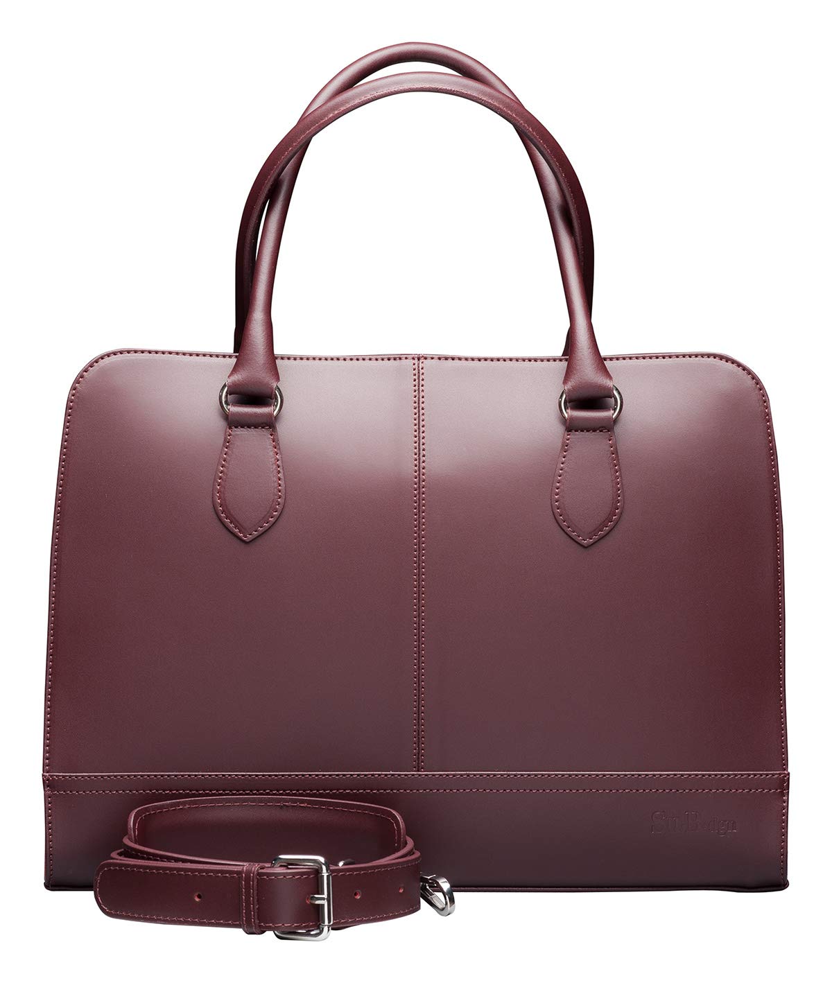 15.6 Inch Laptop Bag with Luggage Strap - Women's Crocodile Print Leather Briefcase, Shoulder Bag & Crossbody Bag for Work, Travel & Business Meetings