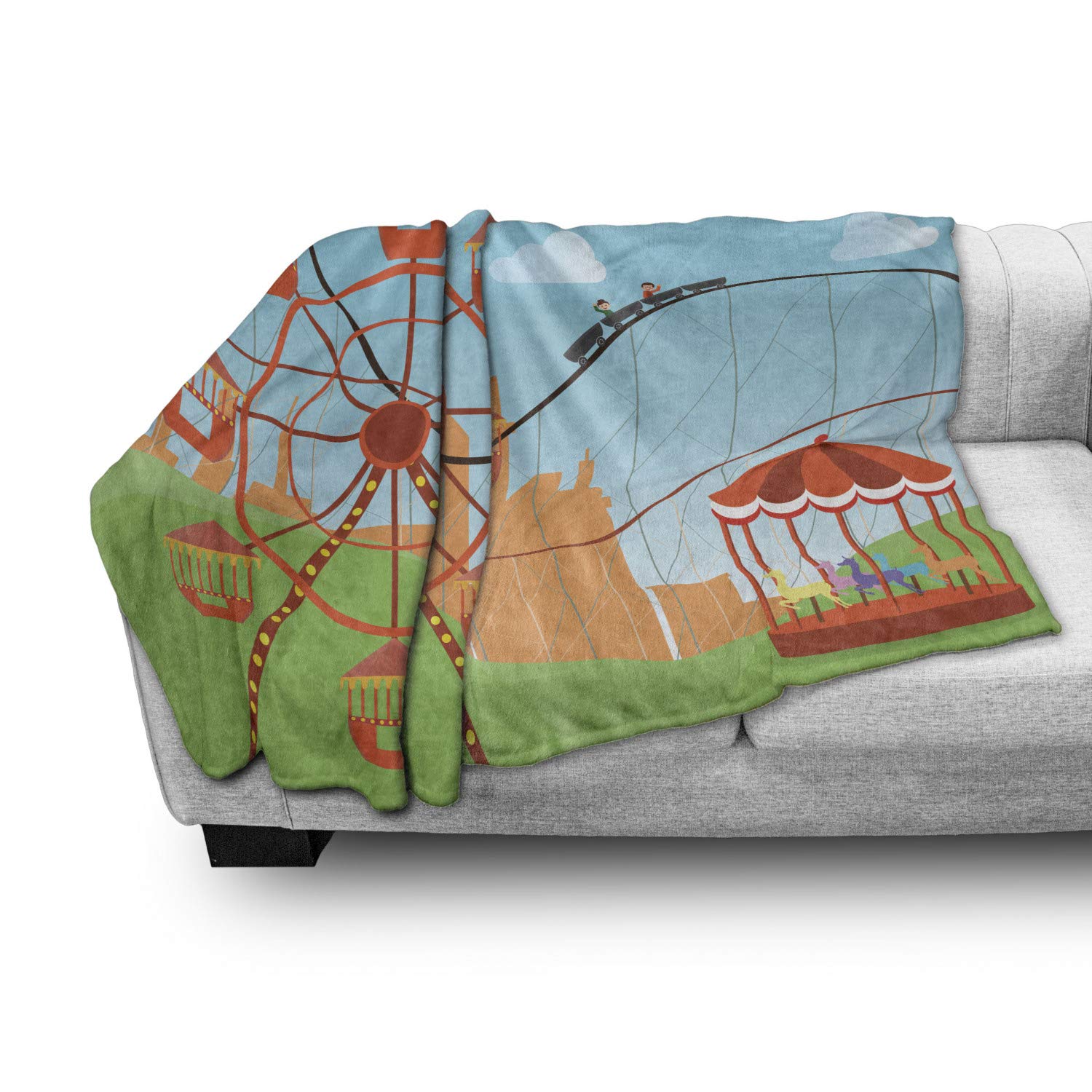 Ambesonne Ferris Wheel Fleece Throw Blanket - 50