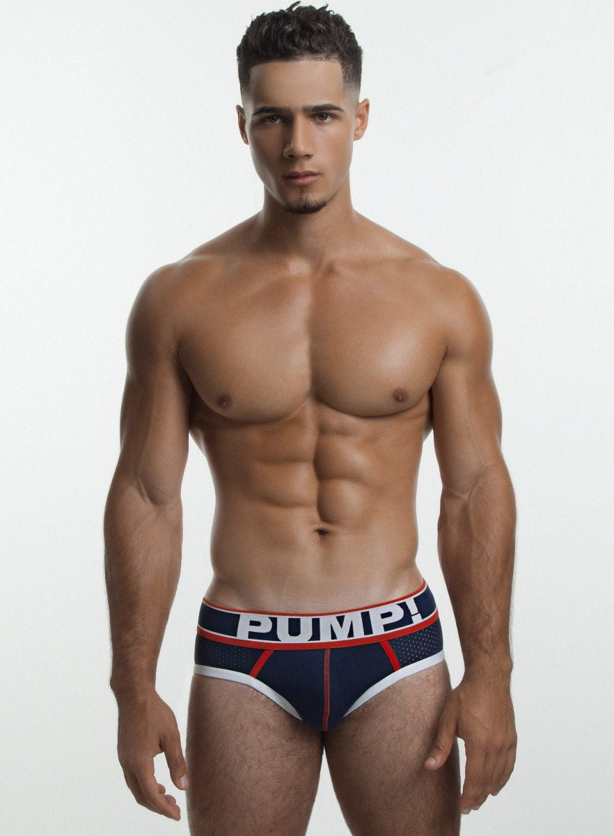 Big League Mesh Briefs for Men - Comfortable PUMP! Navy Underwear for Sports & Everyday Wear