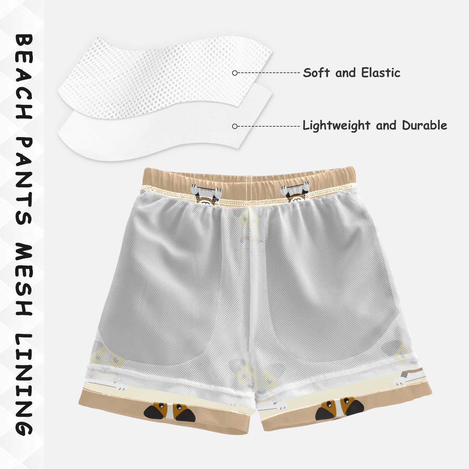 **Cartoon Dog Boys Swim Trunks - Quick Dry Toddler & Kids Bathing Suits (2T-16) with Adjustable Waist - Fun Beach & Pool Shorts for Boys - Yellow**    *(Perfect for Summer Swimming, Beach Vacations, and Water Play!)*