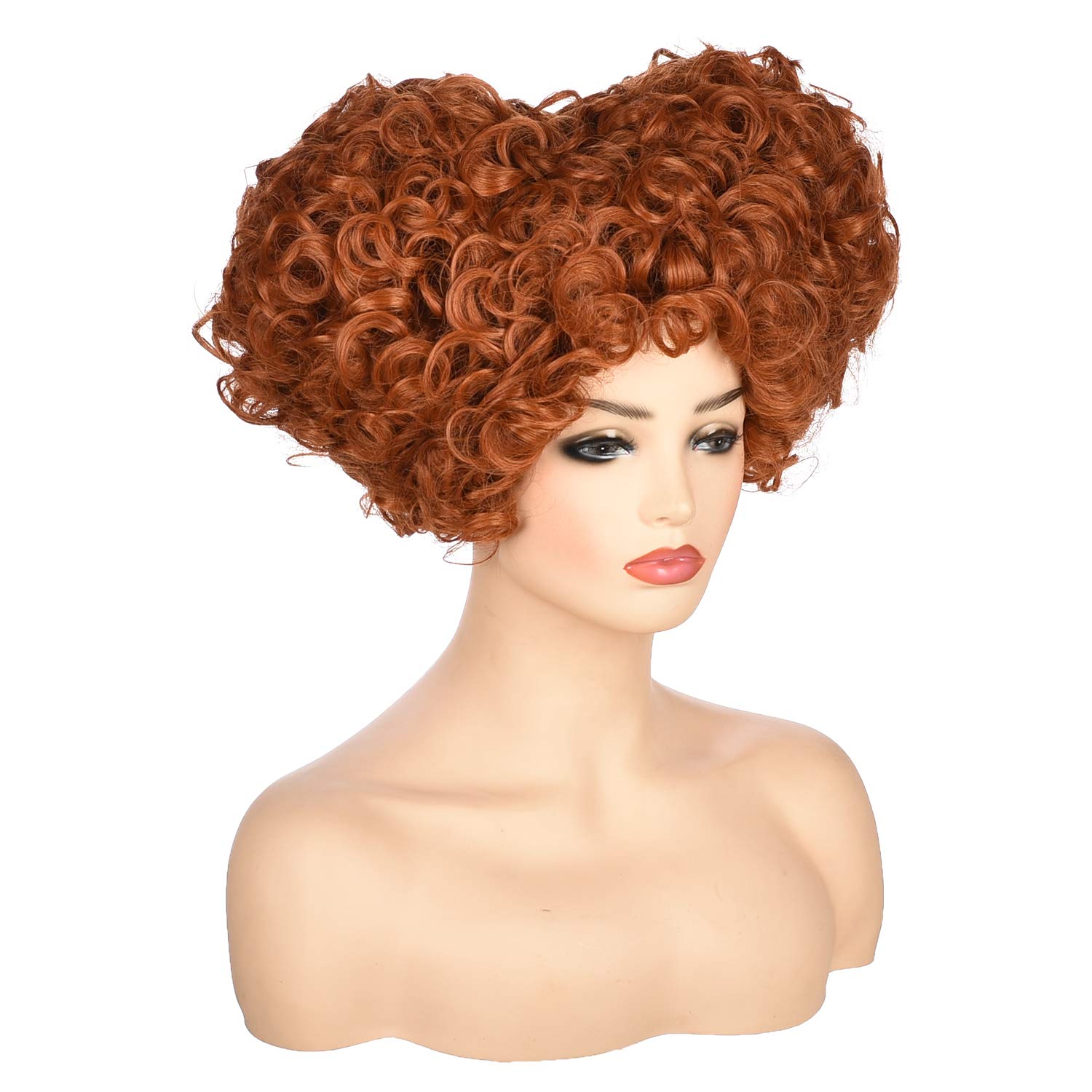 Short Beehive Brown Winifred Sanderson Cosplay Wig for Women - Perfect for Halloween Costumes, Disney Hocus Pocus Parties & Themed Events