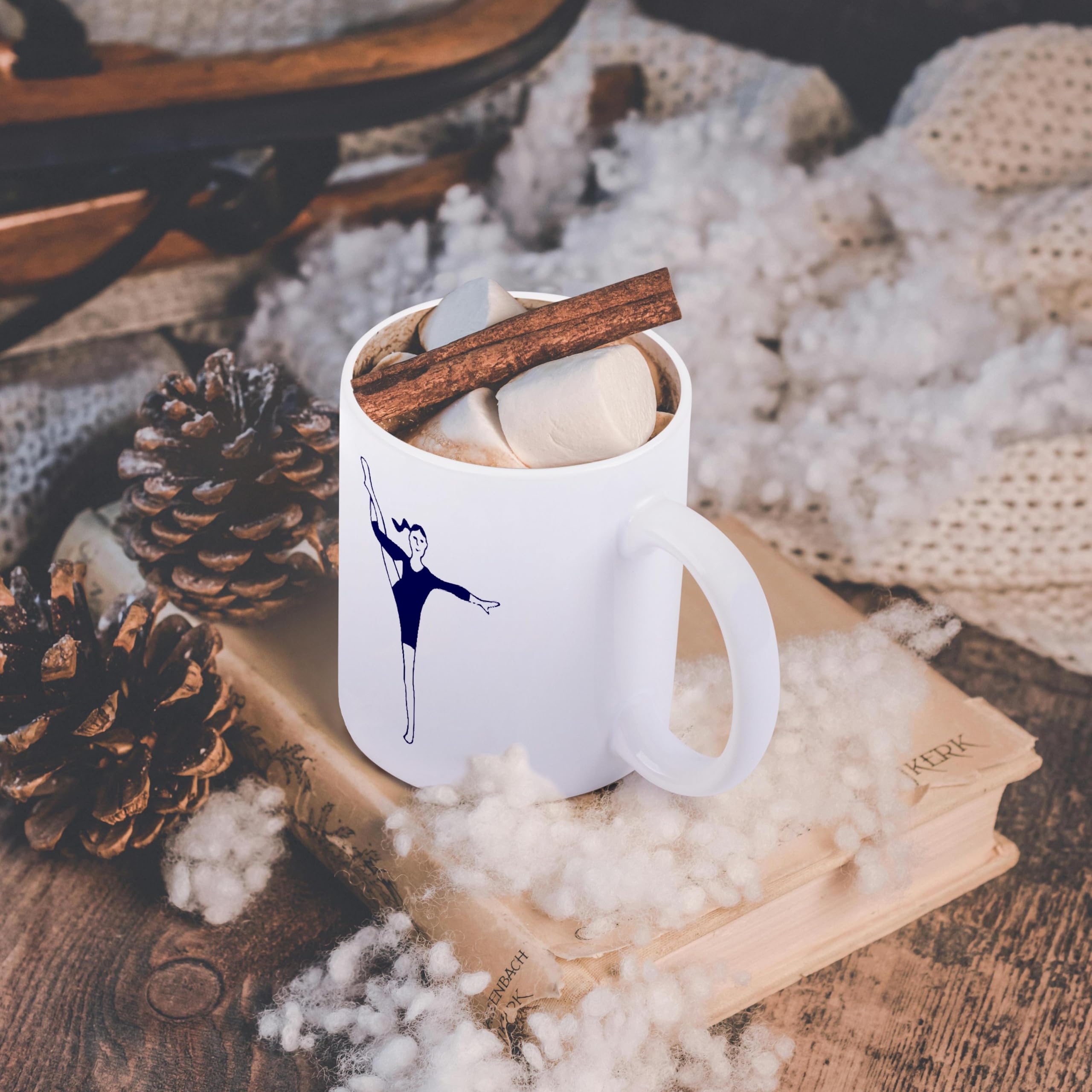 3D Rose Gymnastics The Gymnast Ceramic Coffee Mug 11 oz - Perfect for Gymnastics Lovers, Tea or Coffee Drinkers - Ideal for Home, Office, Gym & Gymnastics Competitions