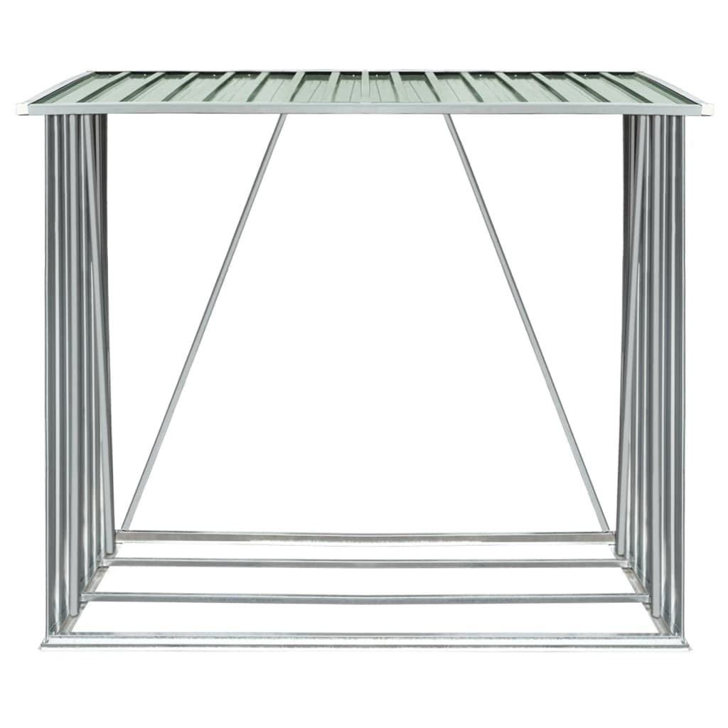 CHARMMA Heavy-Duty Galvanized Steel Firewood Storage Shed - 64.2