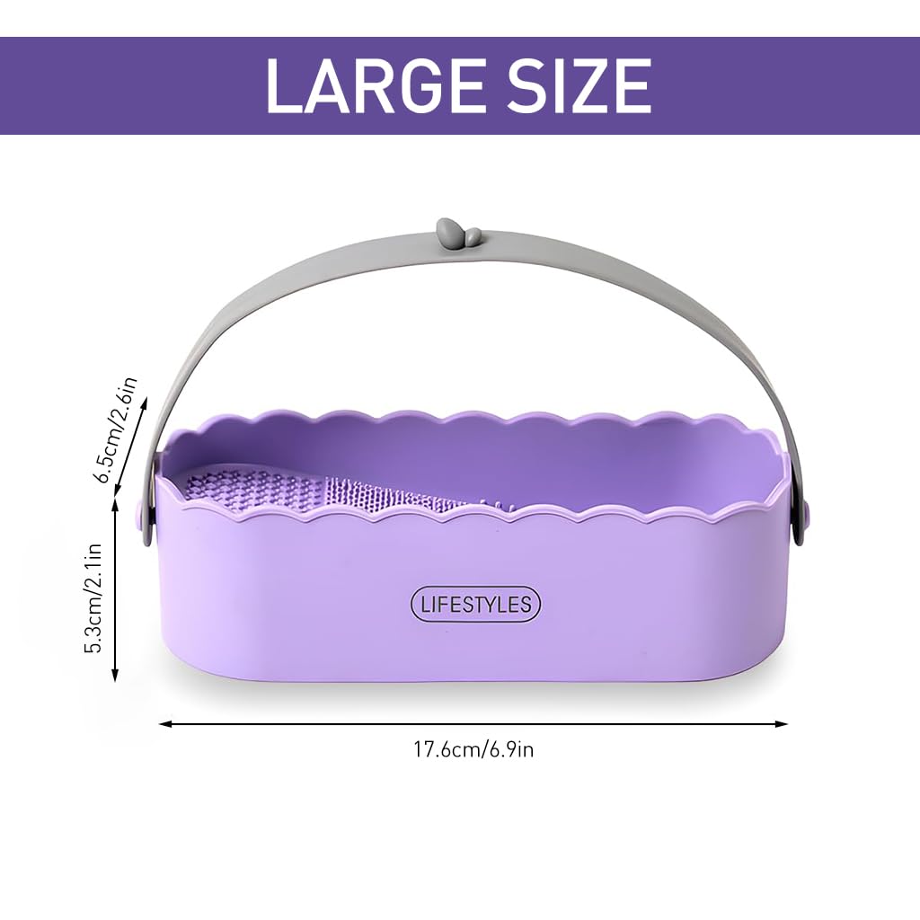 ZIBUYU® Double-Sided Silicone Makeup Brush Cleaner & Drying Rack – Multifunctional Makeup Brush Cleaning Basket for Deep Cleaning & Air Drying – Perfect for Home, Salon, and Travel Makeup Brush Care