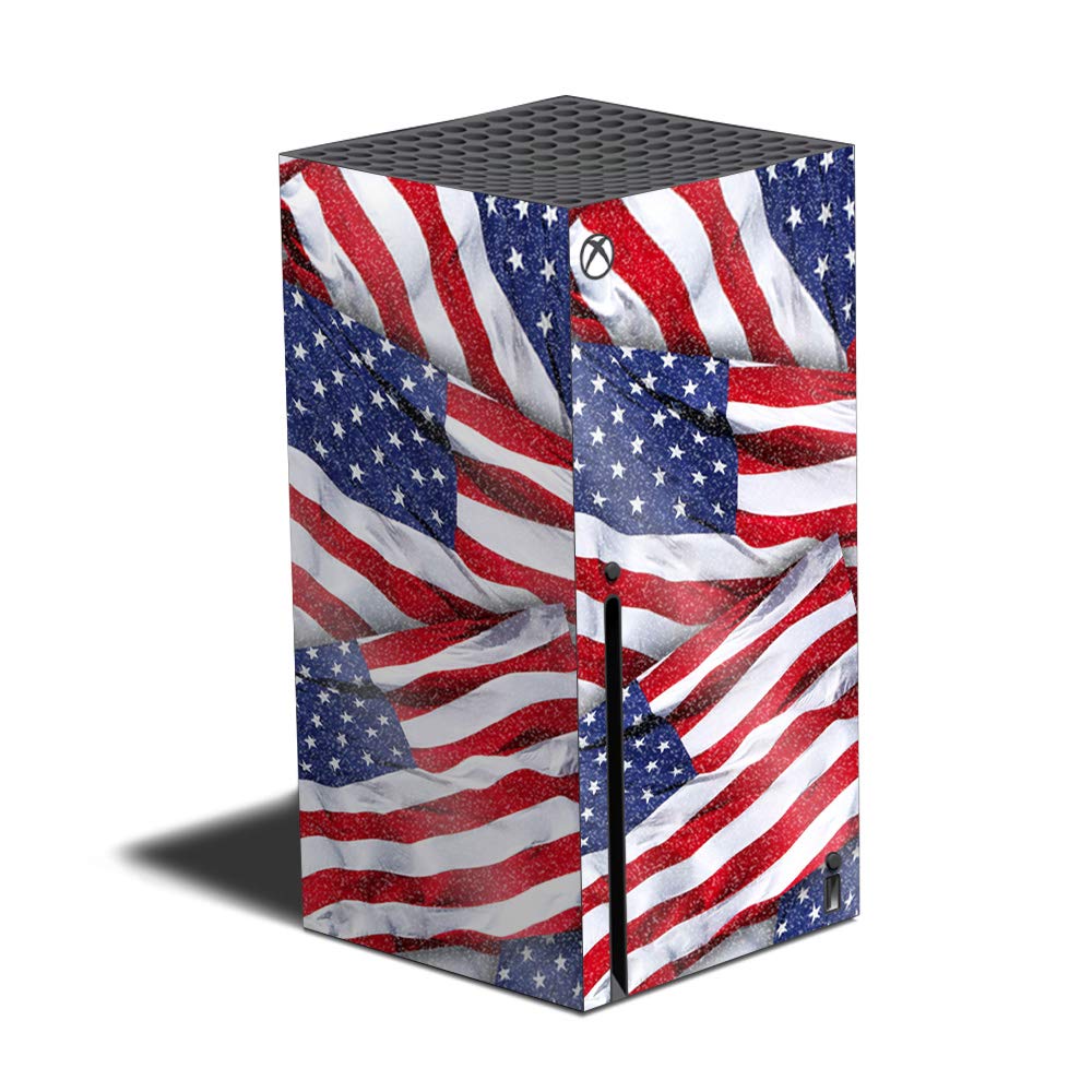 MightySkins Glossy Glitter Skin Cover for Xbox Series X - Patriot Design | Protective & Durable High-Gloss Finish | Easy to Apply & Remove | Made in USA | Perfect for Gaming Setups & Personalization